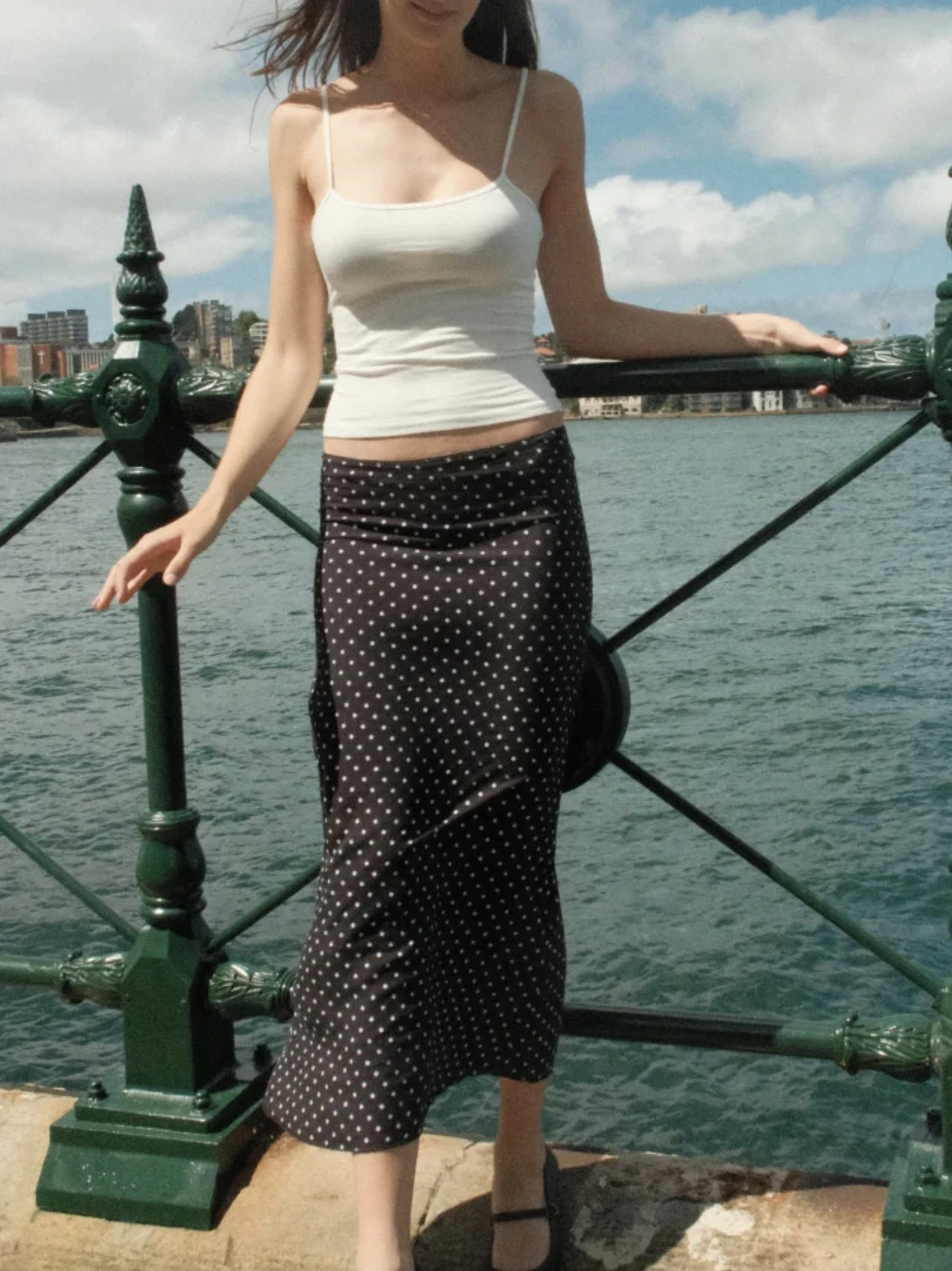 sephira polka dot midi skirt