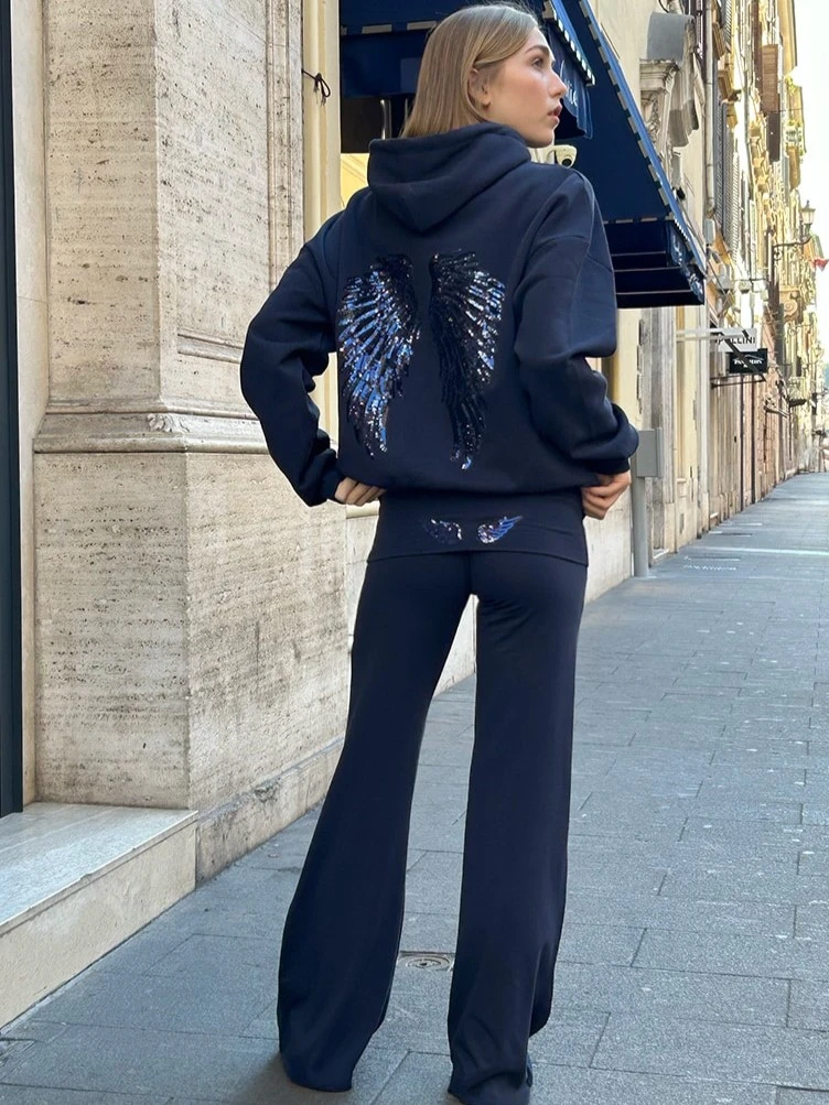 cuffed pants with wings