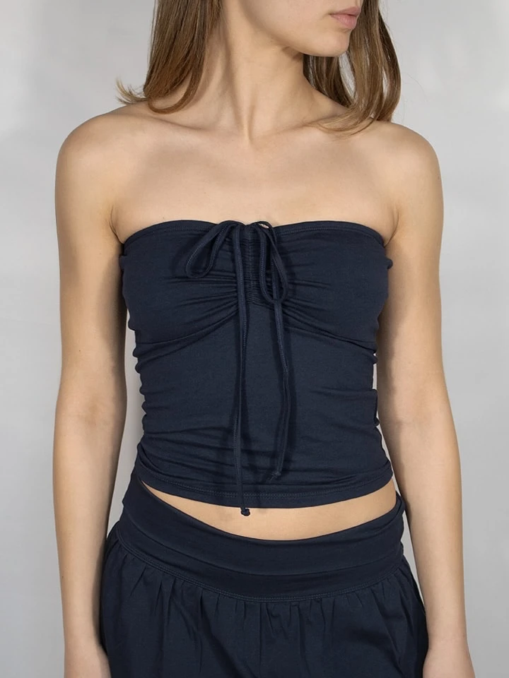 ruched tie-front top