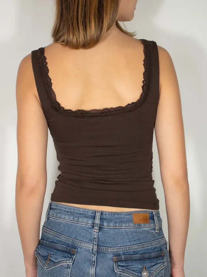 square neckline lace top