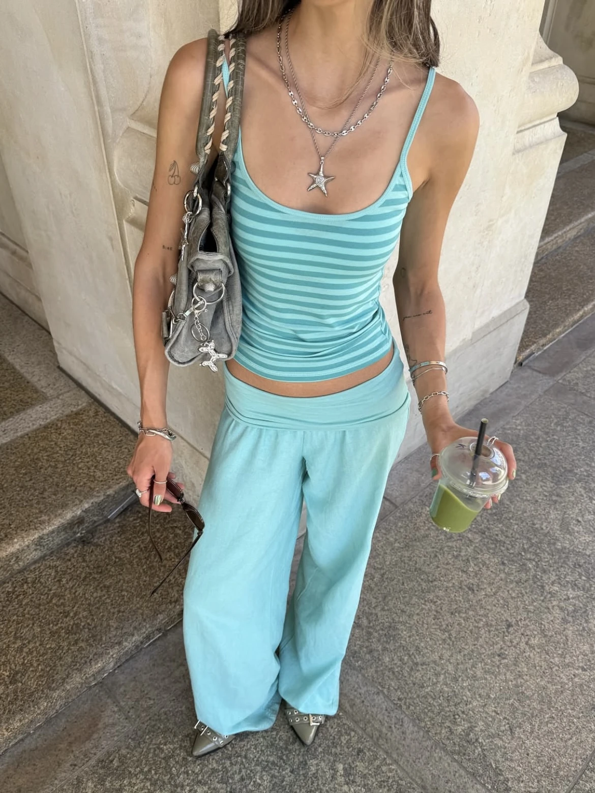 scoop neck stripe tank