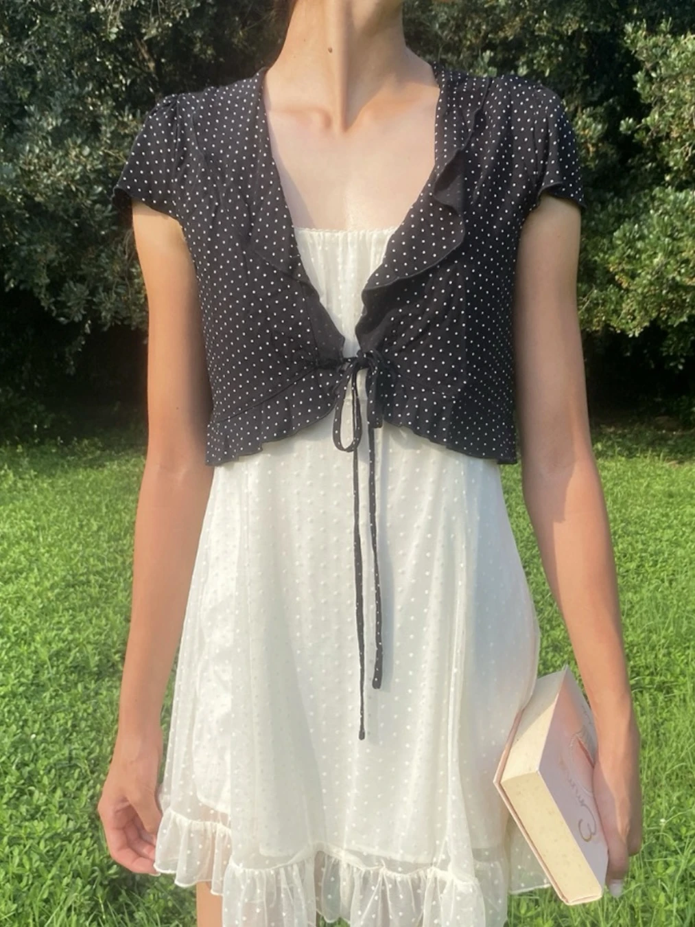 greta polka dots top