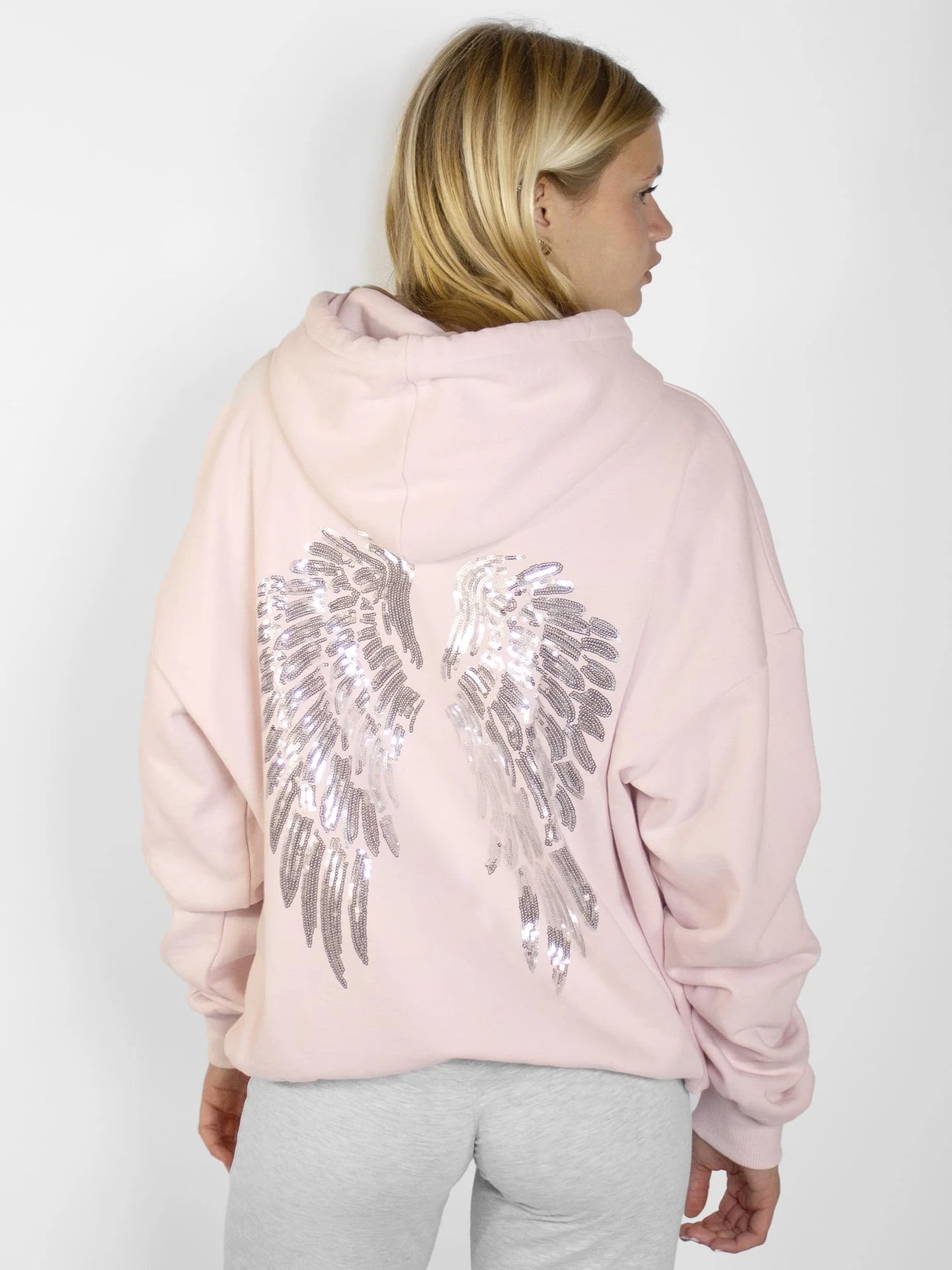 wings sequin hoodie