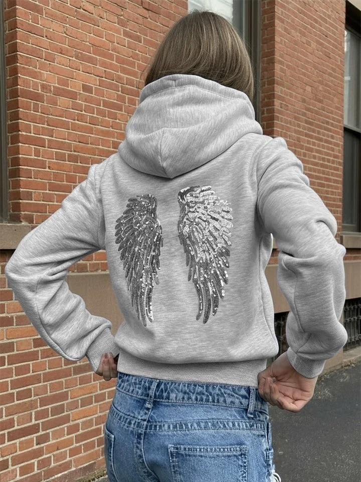 wings zip-up hoodie