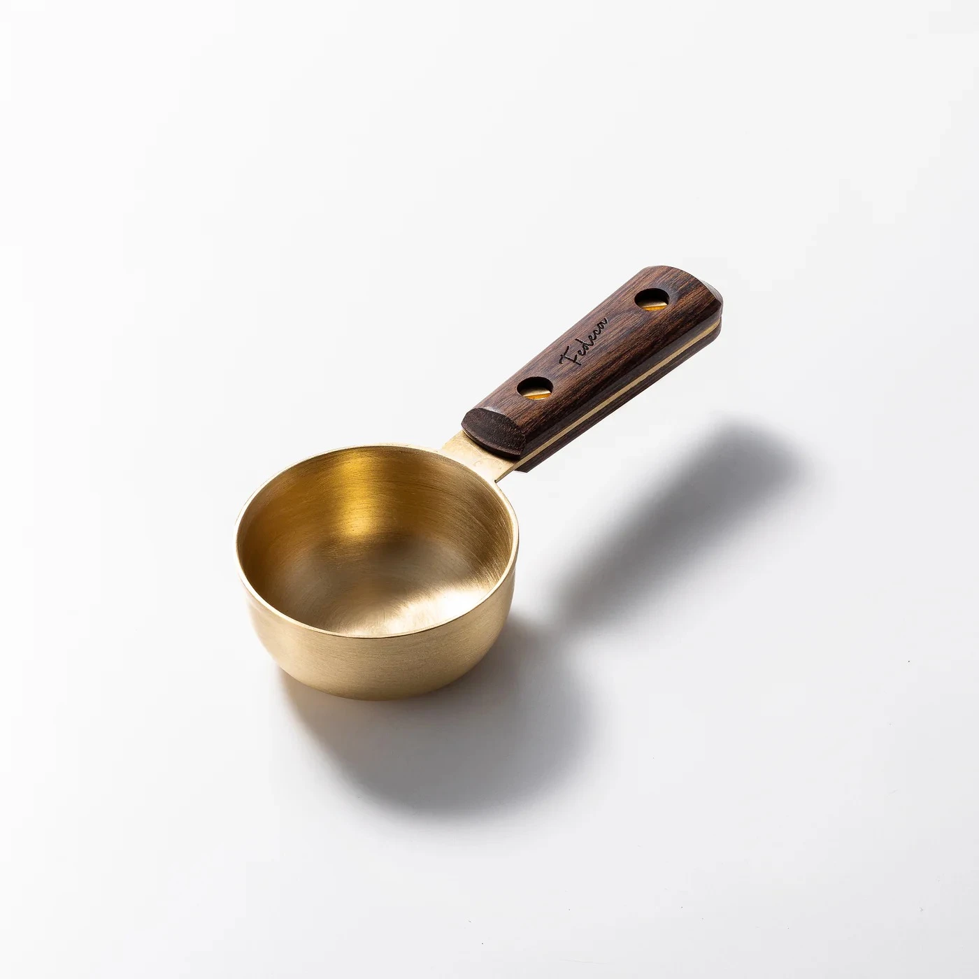 日本 FEDECA  黃銅咖啡量匙 胡桃木