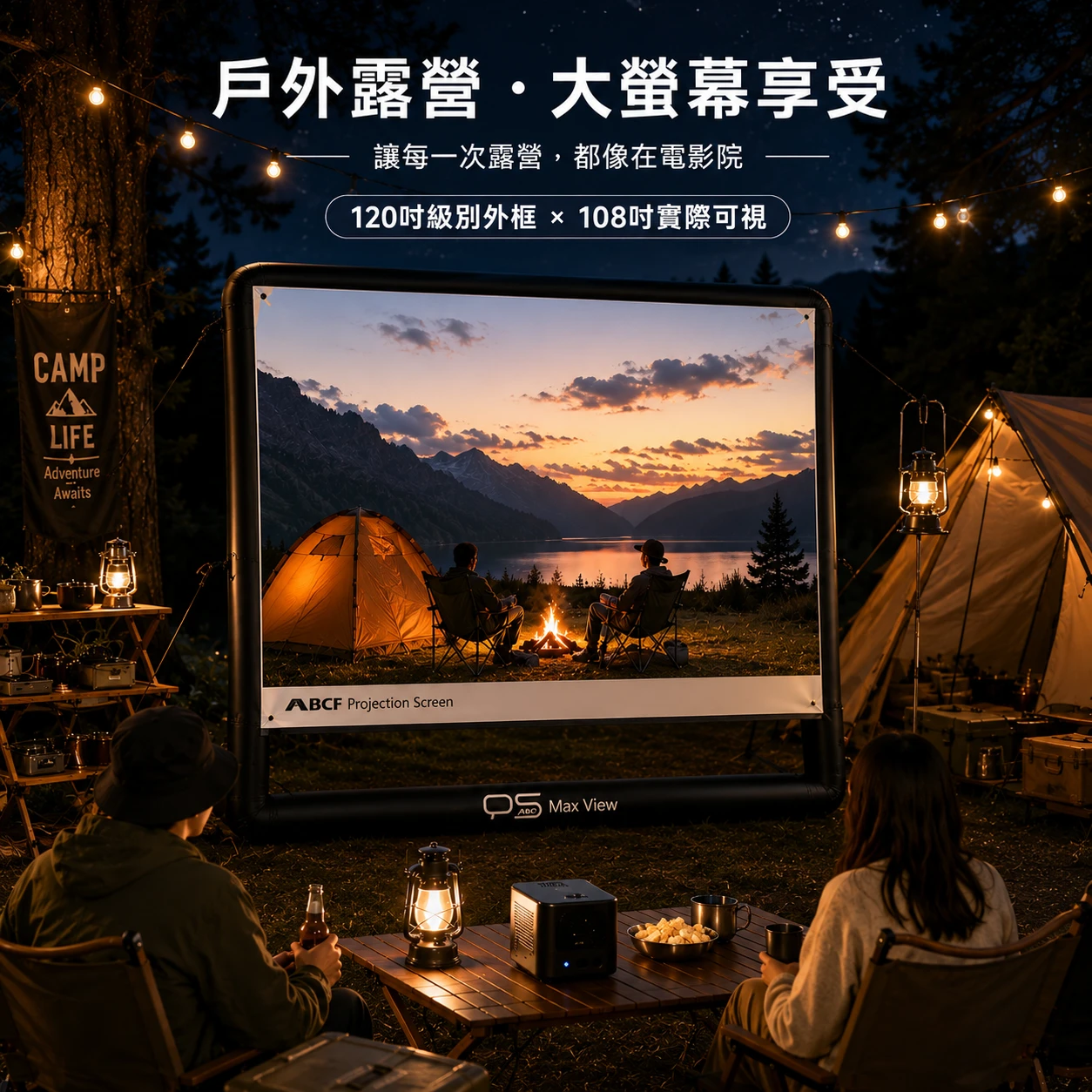 MB PS充氣投影布幕 120/100吋