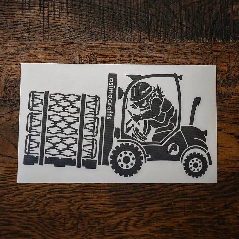 Asimocrafts Forklift Man Sticker叉車人貼紙