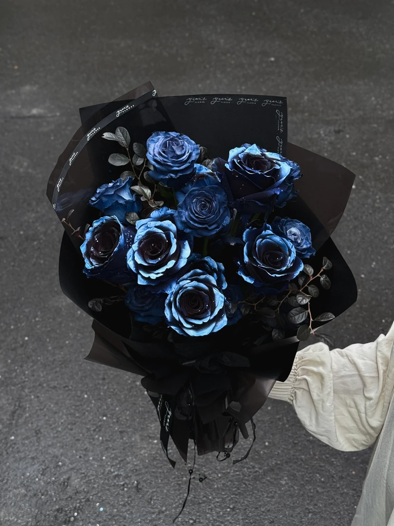 梵谷星空油畫 馬耳他藍月光玫瑰花束 Van Gogh Blue Rose 原點限量色玫瑰