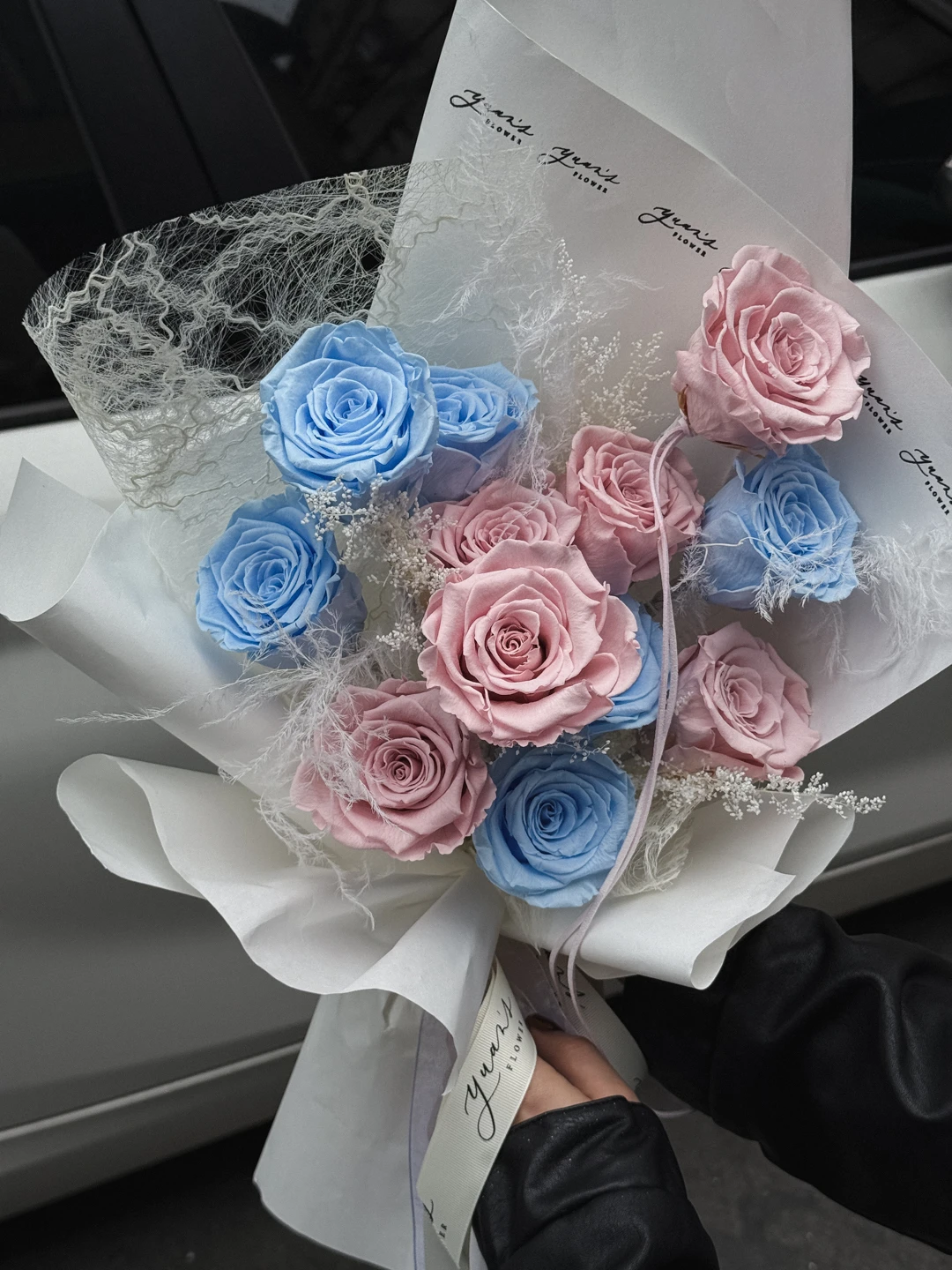 晨光藍粉頌永生玫瑰 Blue & Blush Melody Eternal Rose