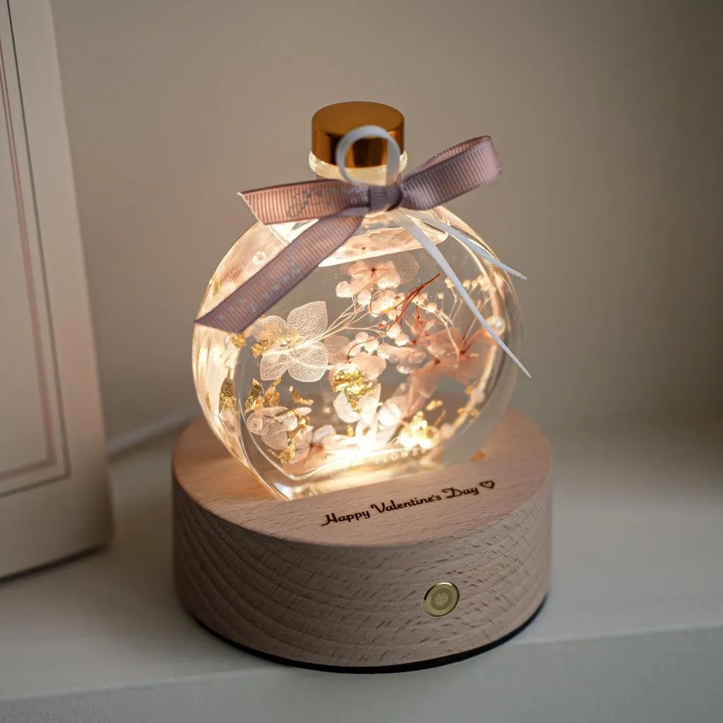 浮游花夜燈 永生不凋繡球 瓶中小花園 Herbarium Flower Lamp