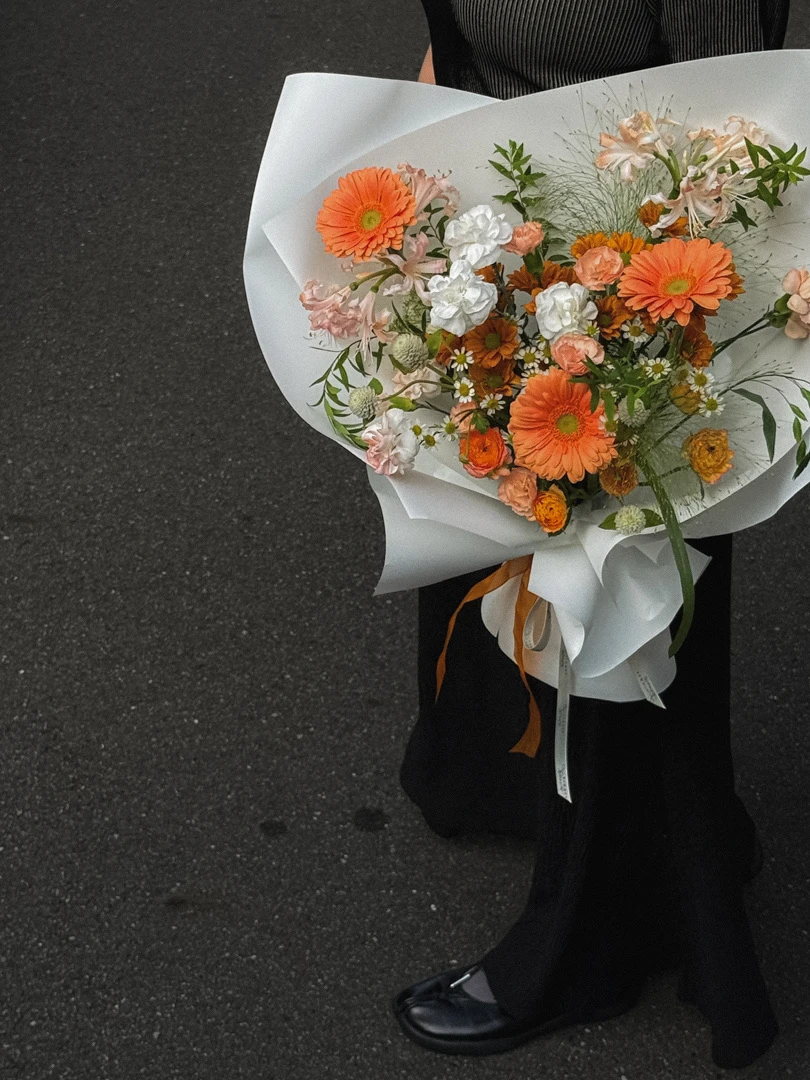 當週鮮花・暖橘色花束 Weekly Fresh Designer Bouquet