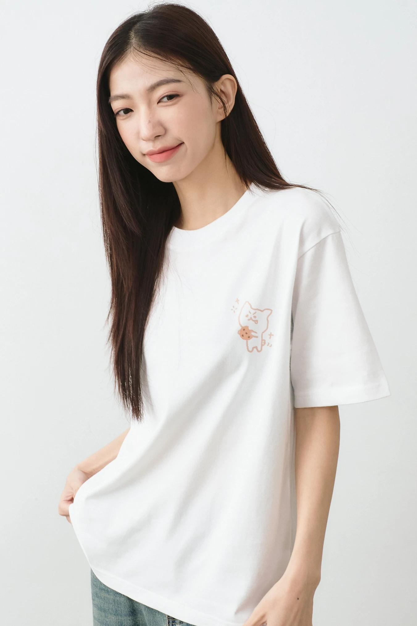 笨喵愛吃餅乾 中性經典純棉TEE