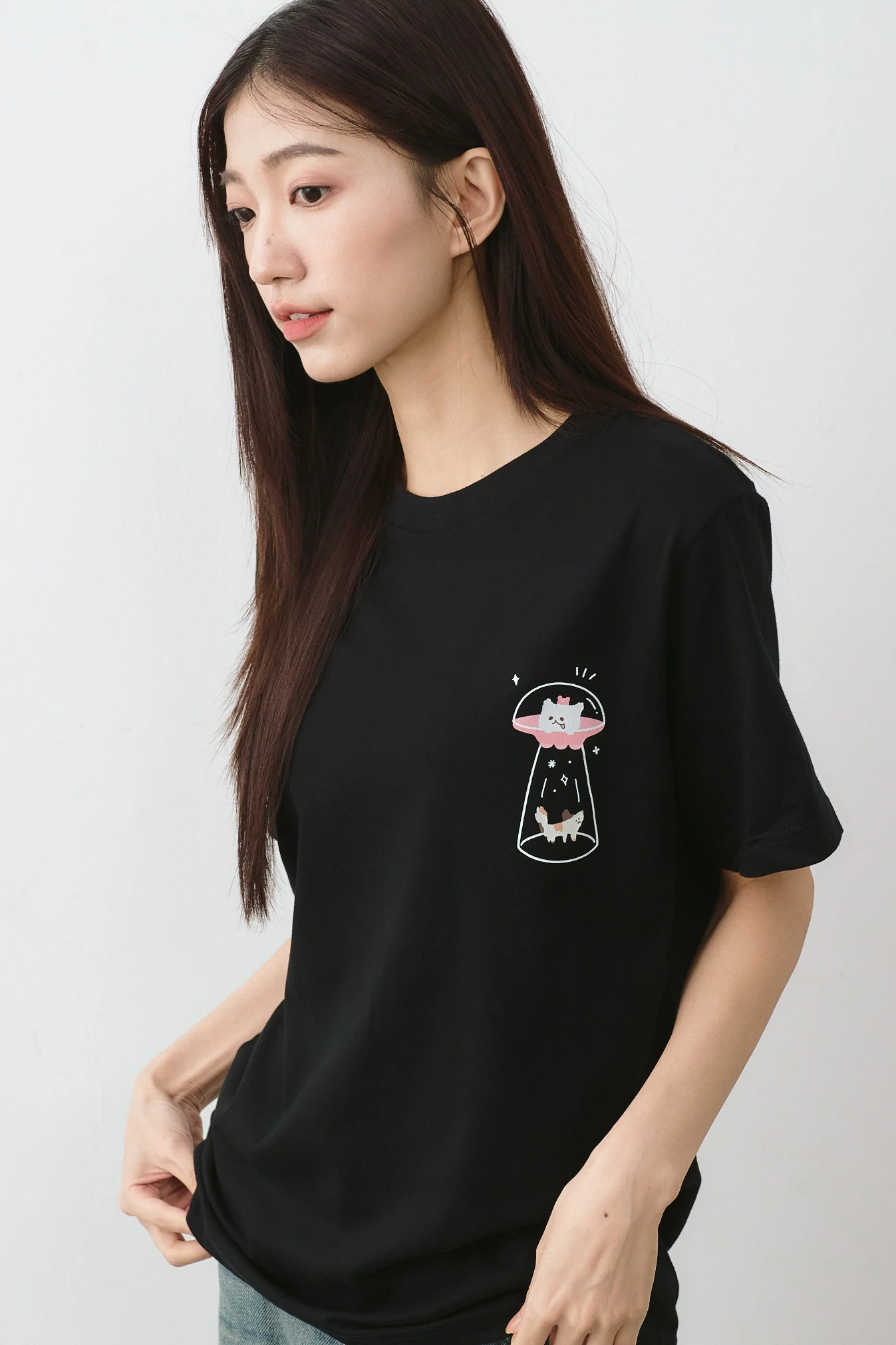 飛碟笨喵 中性經典純棉TEE