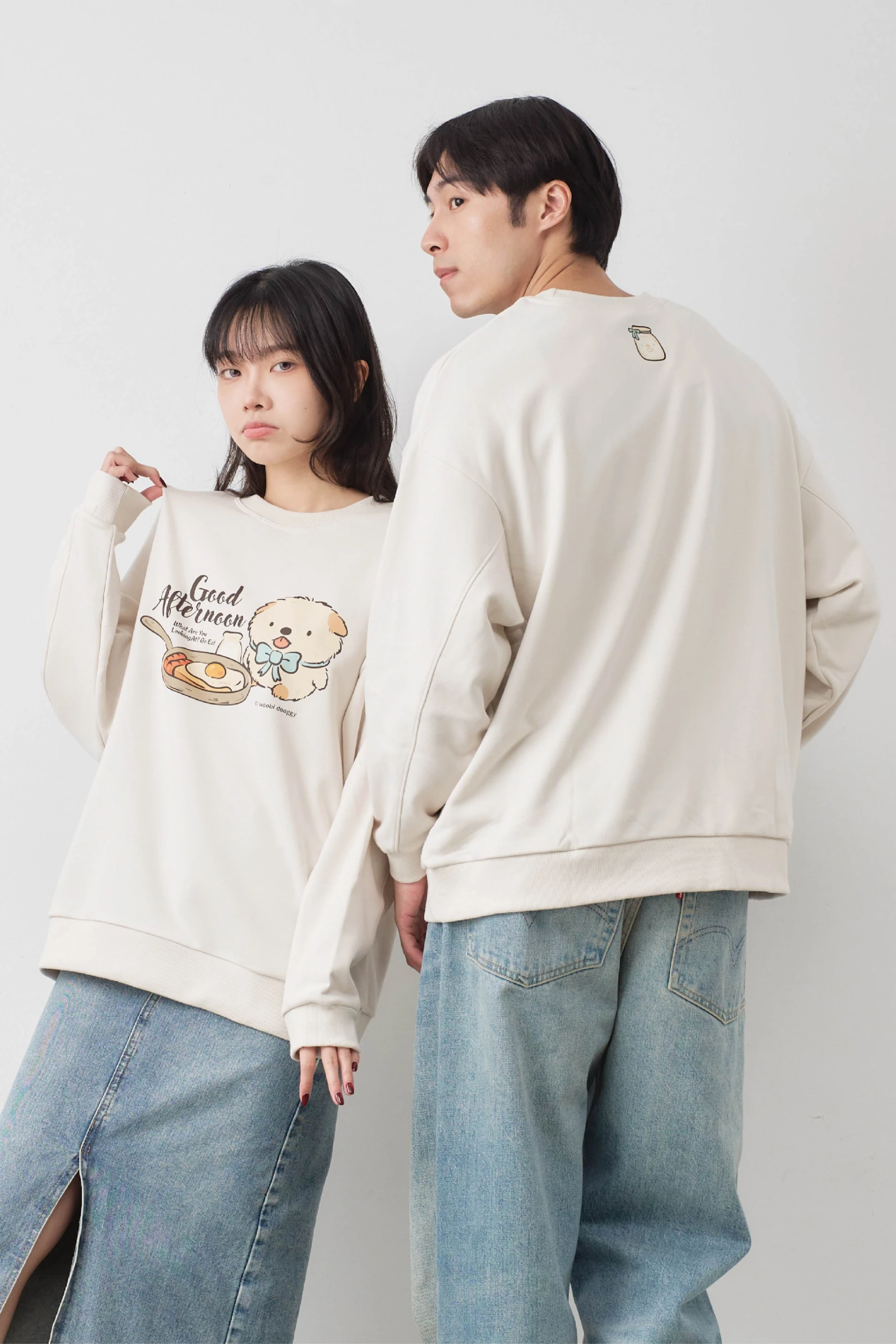雪花說午安  微刷絨冬棉大學TEE