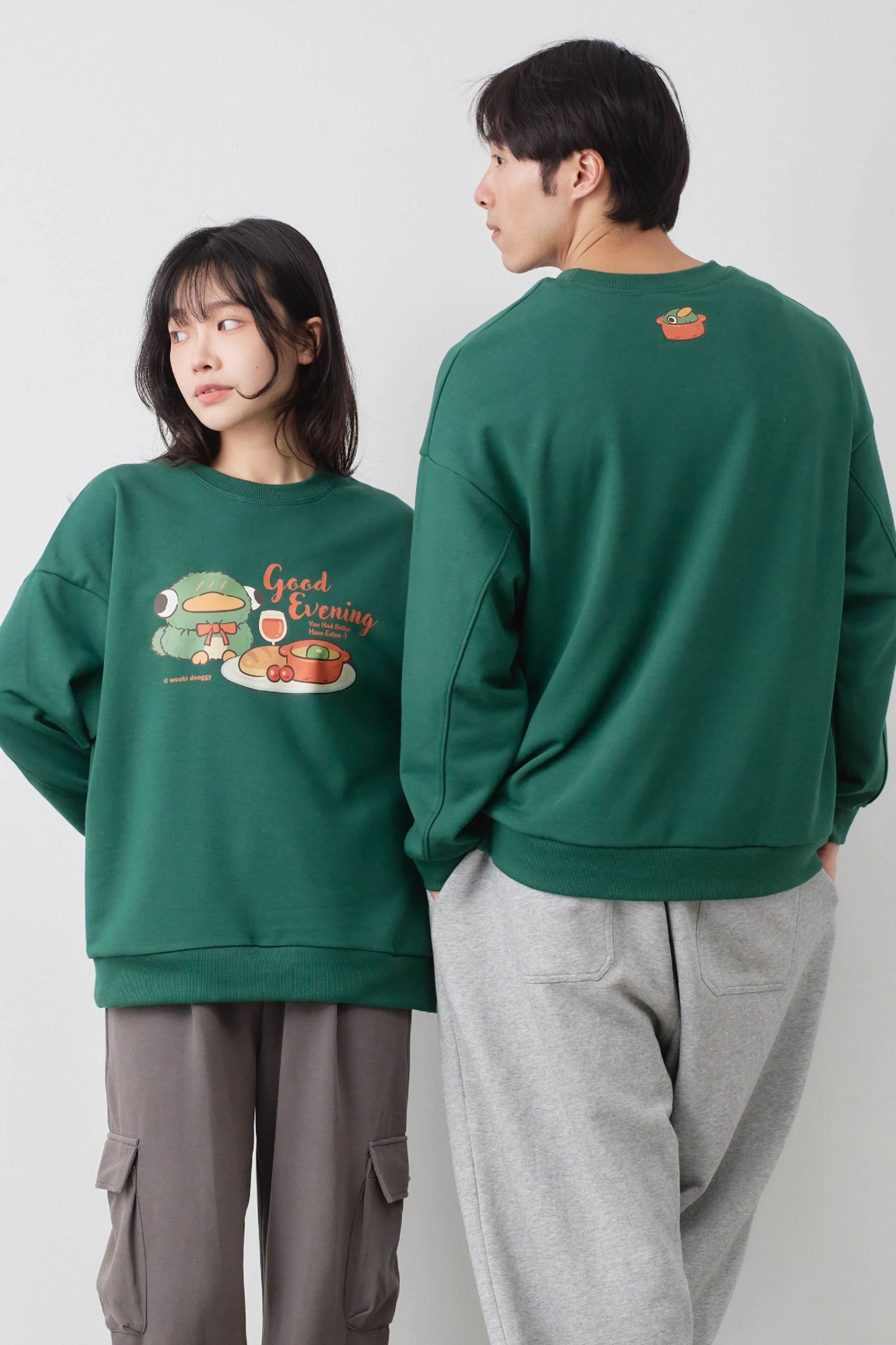 綠豆說晚安  微刷絨冬棉大學TEE