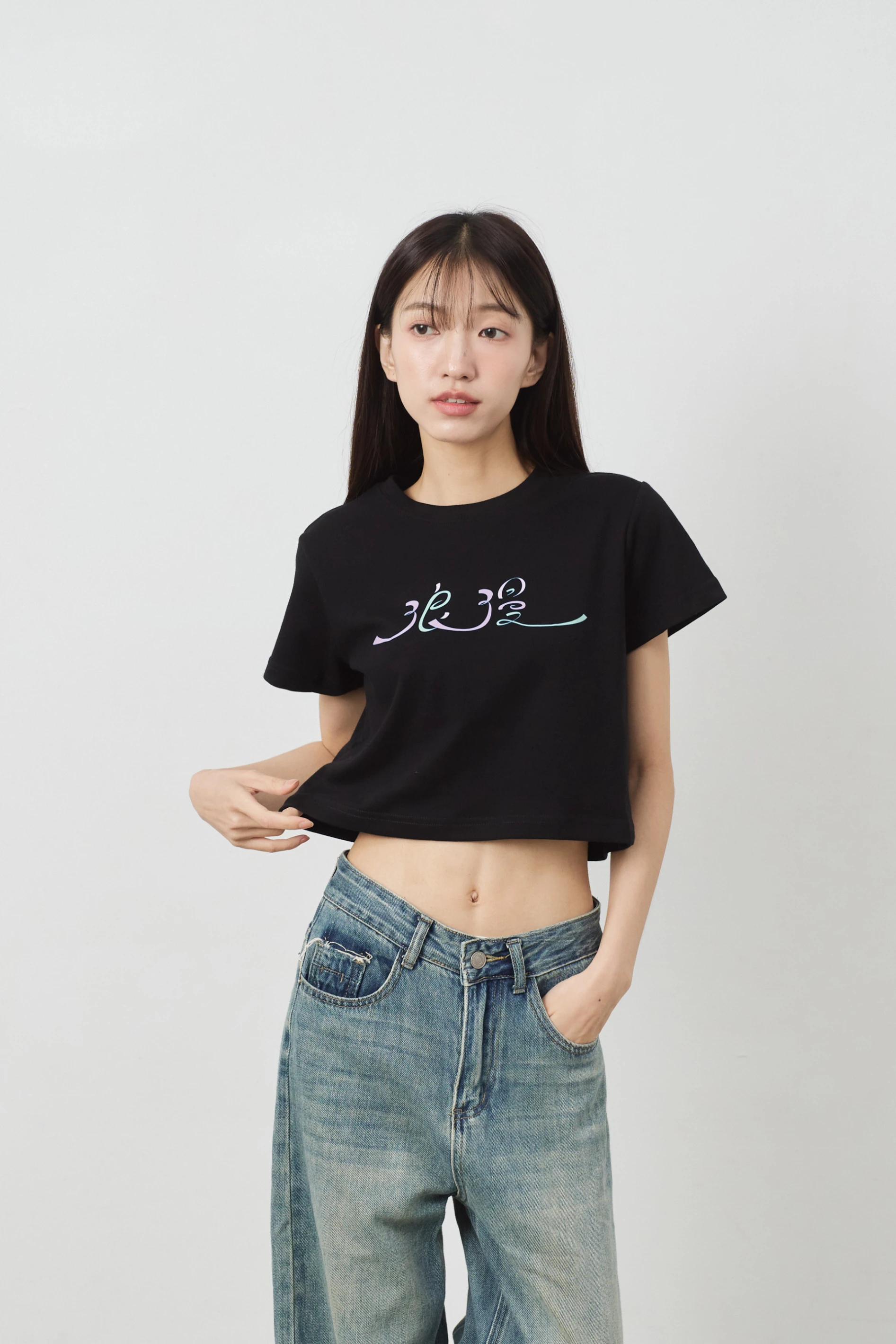 浪漫  女短版雲朵TEE