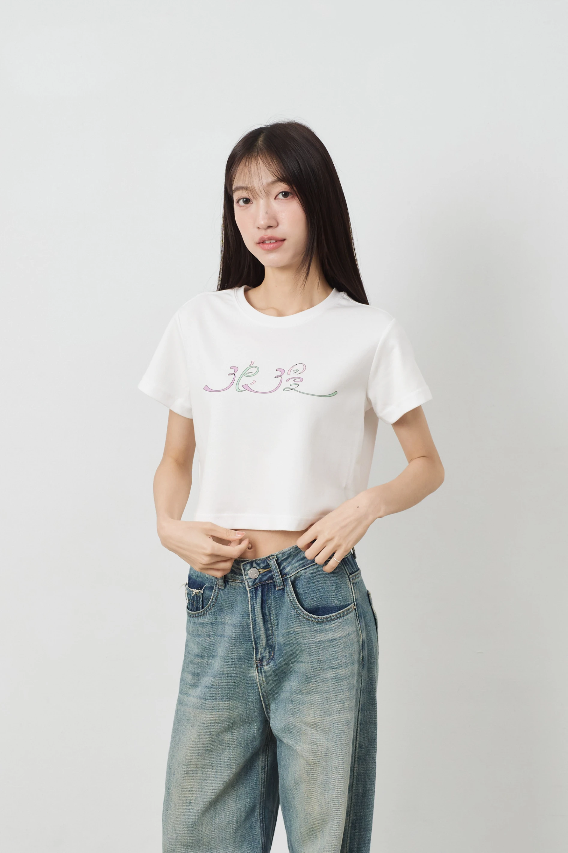 浪漫  女短版雲朵TEE