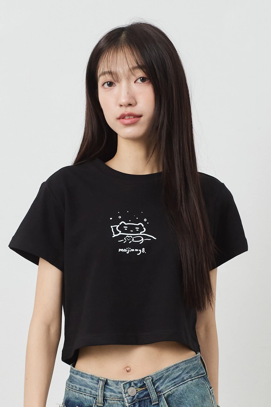 經典沒睡飽  女短版雲朵TEE