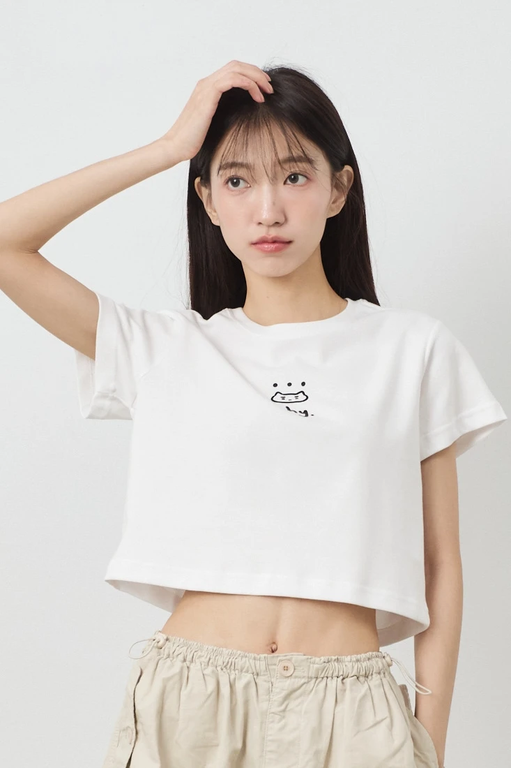 為什麼要起床  女短版雲朵TEE