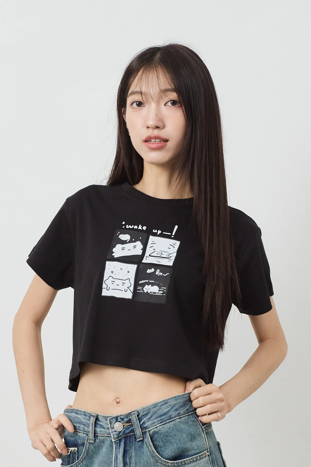 起床踢 女短版軟糖TEE