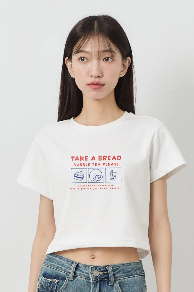 Take a Bread 女短版雲朵TEE