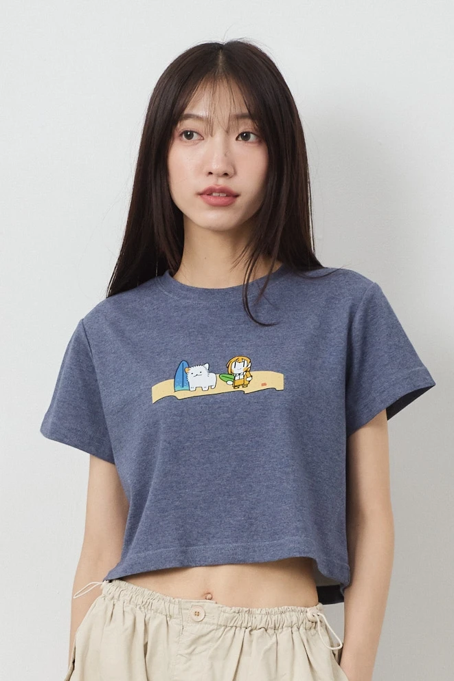 衝浪組合 女短版雲朵TEE