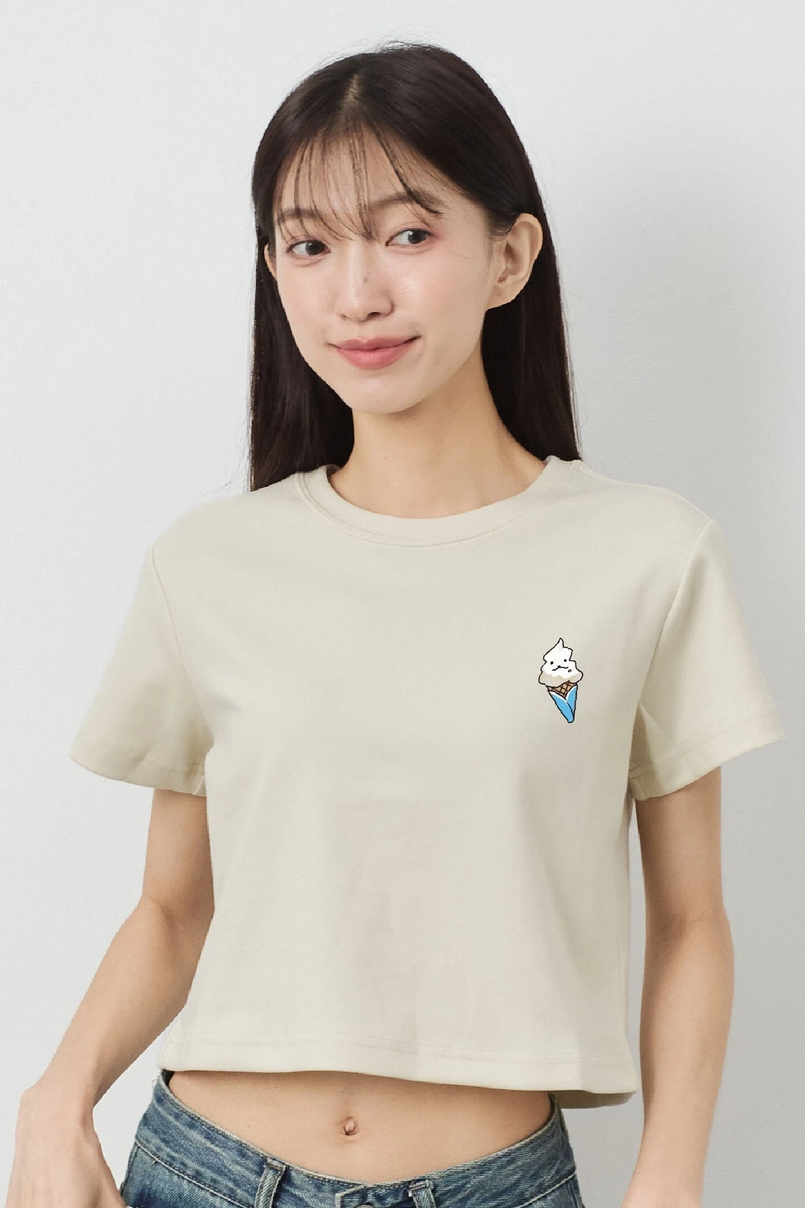 狗淇淋 女短版雲朵TEE