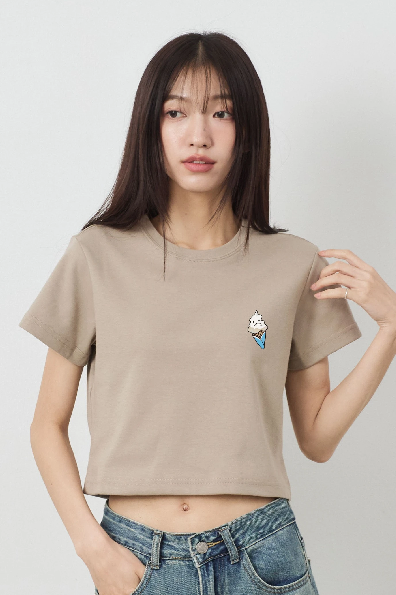 狗淇淋 女短版雲朵TEE