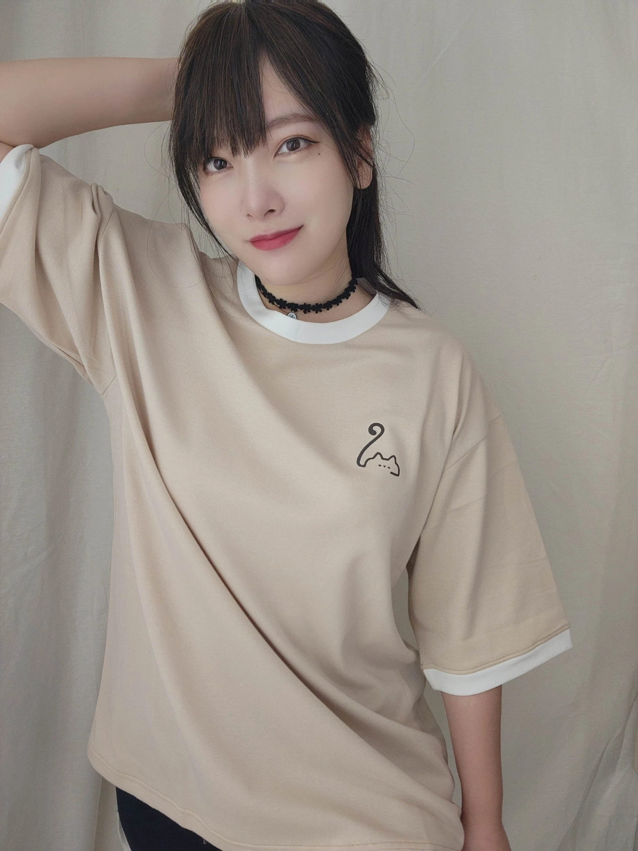 貓尾 跳色空氣TEE