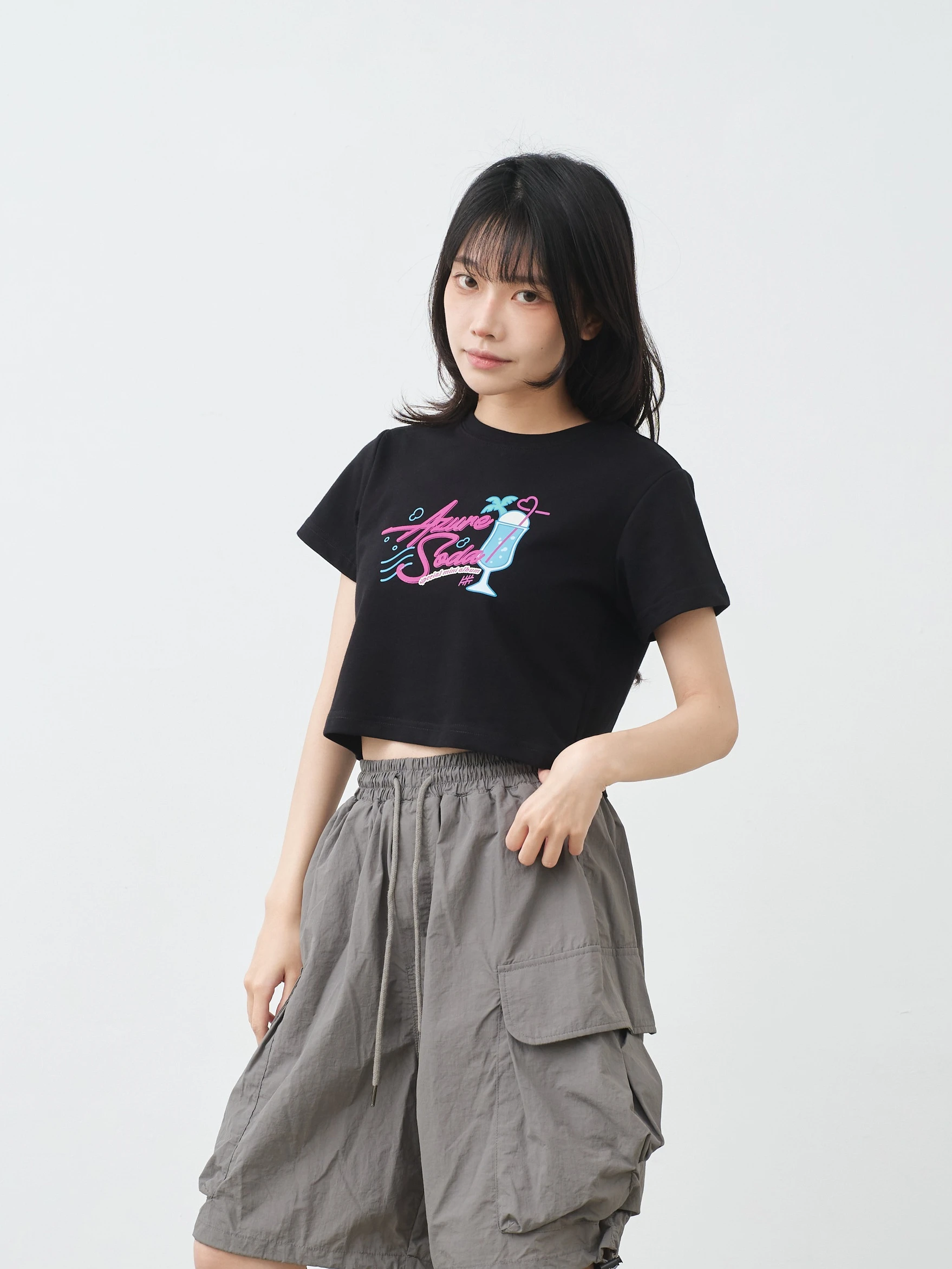 藍色蘇打 女短版雲朵TEE