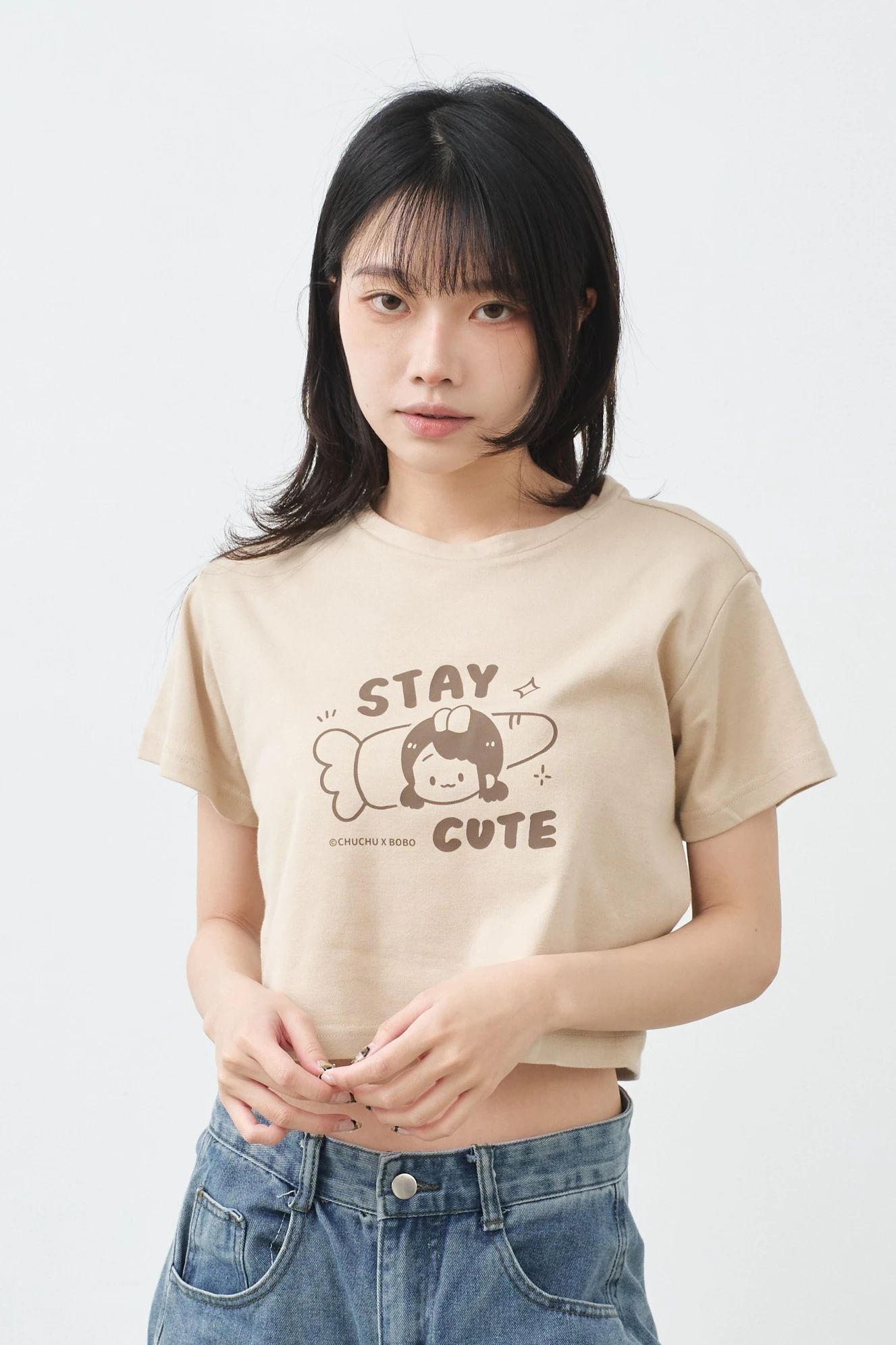 可愛兔兔 女短版軟糖TEE