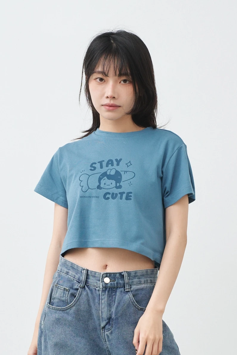 可愛兔兔 女短版軟糖TEE