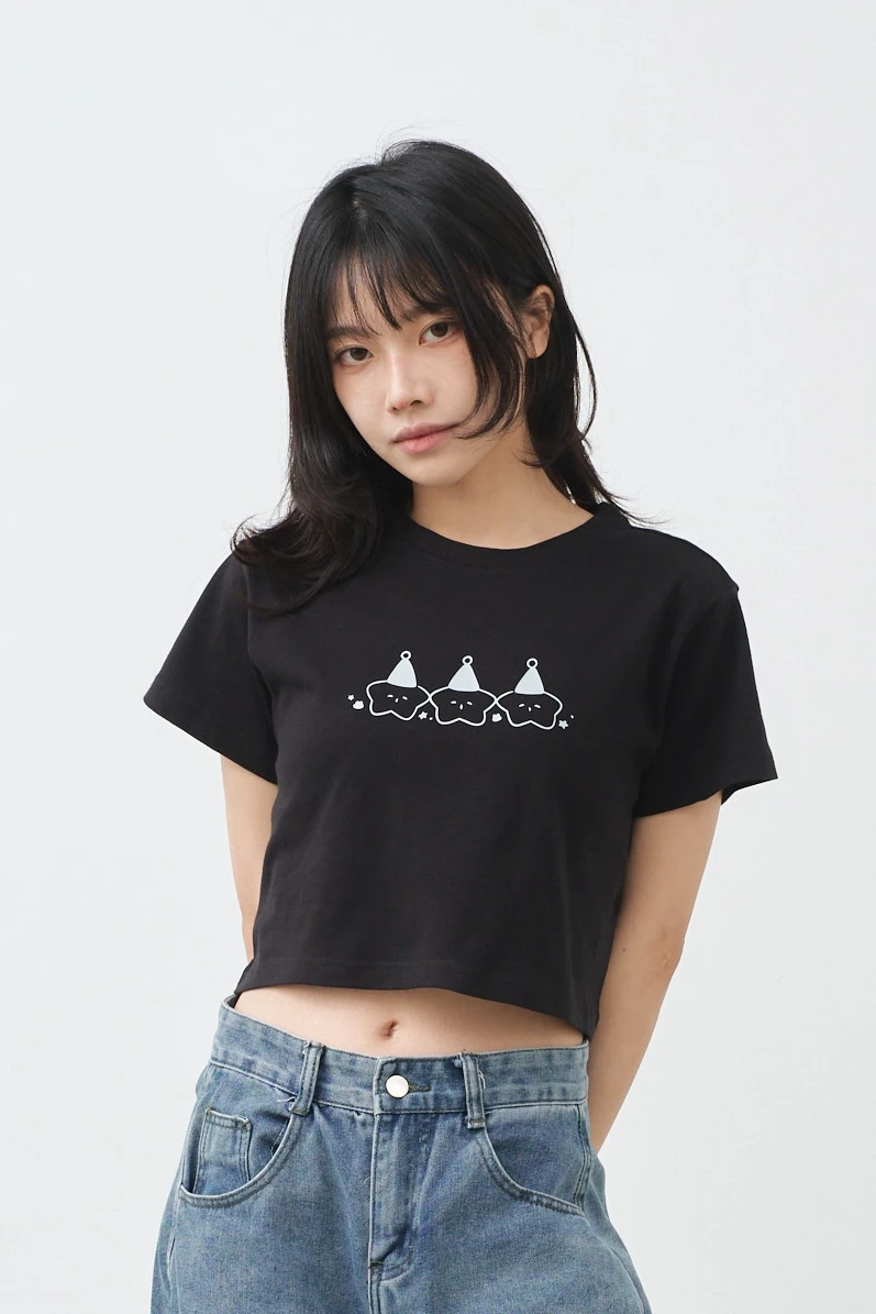 星星好朋友 女短版軟糖TEE