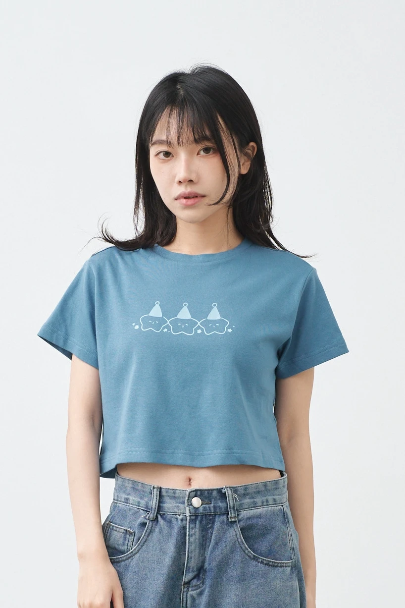 星星好朋友 女短版軟糖TEE