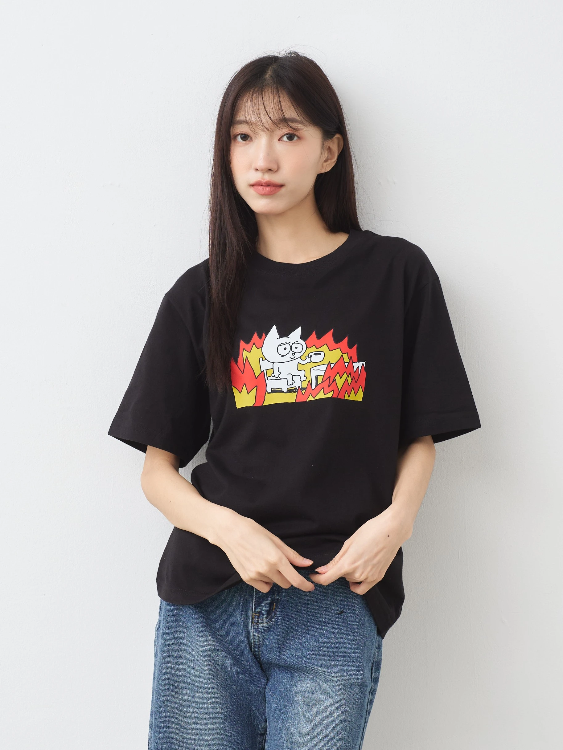 貓沒有時間觀念 中性經典純棉TEE