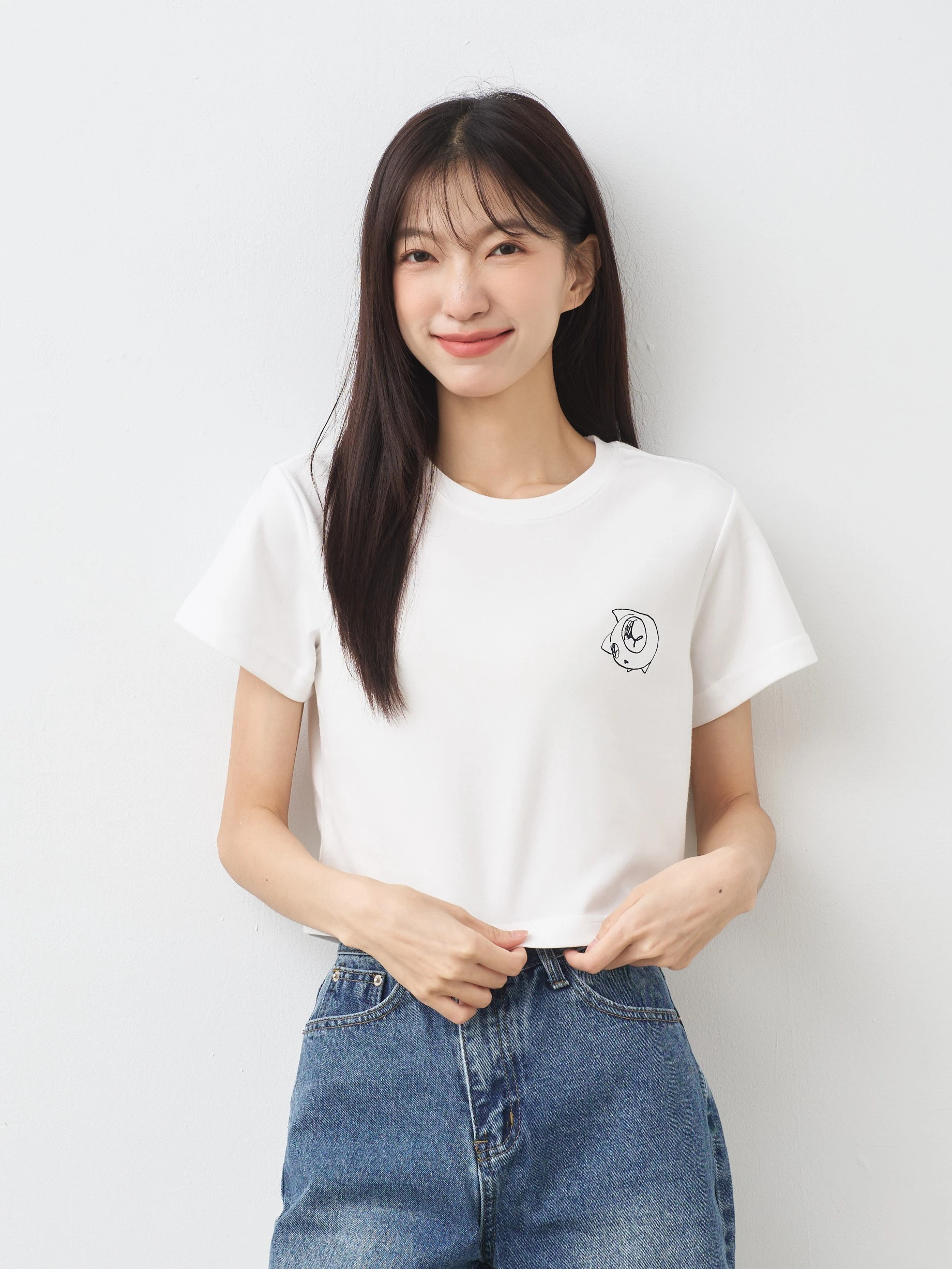 貓看看 女短版雲朵TEE