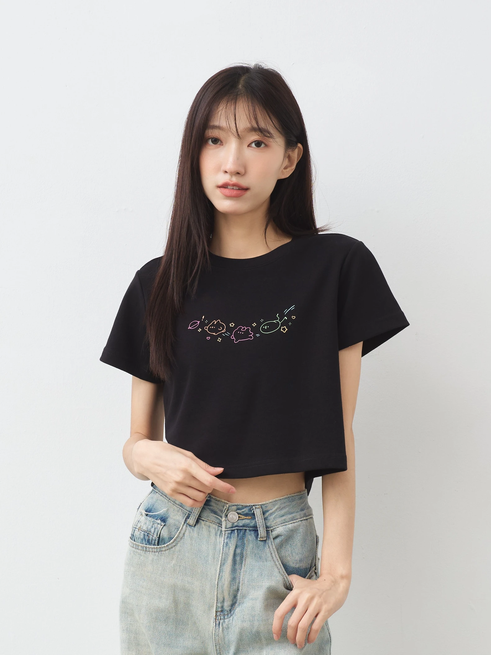 宇宙甜心集合囉 女短版雲朵TEE