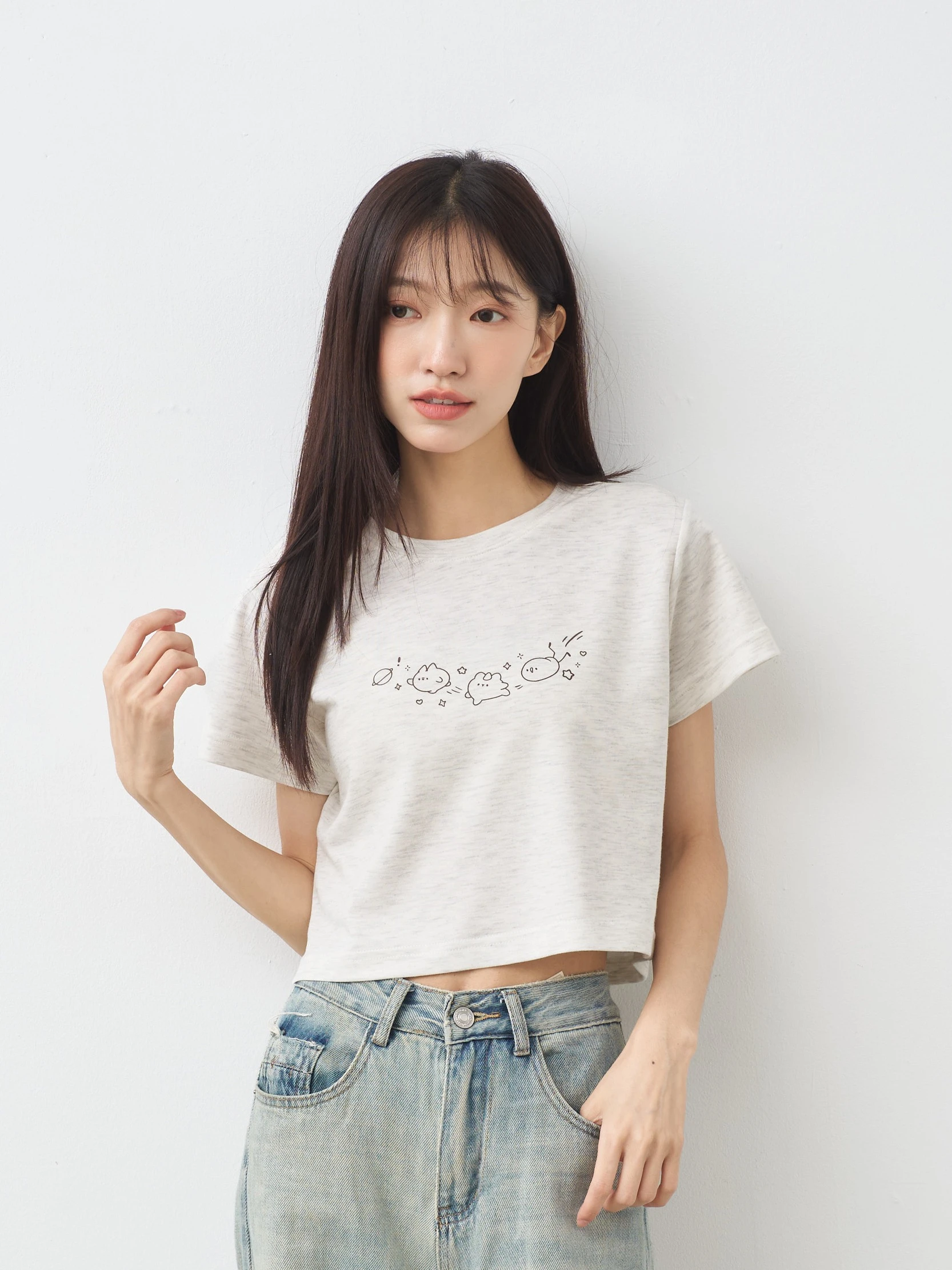 宇宙甜心集合囉 女短版雲朵TEE