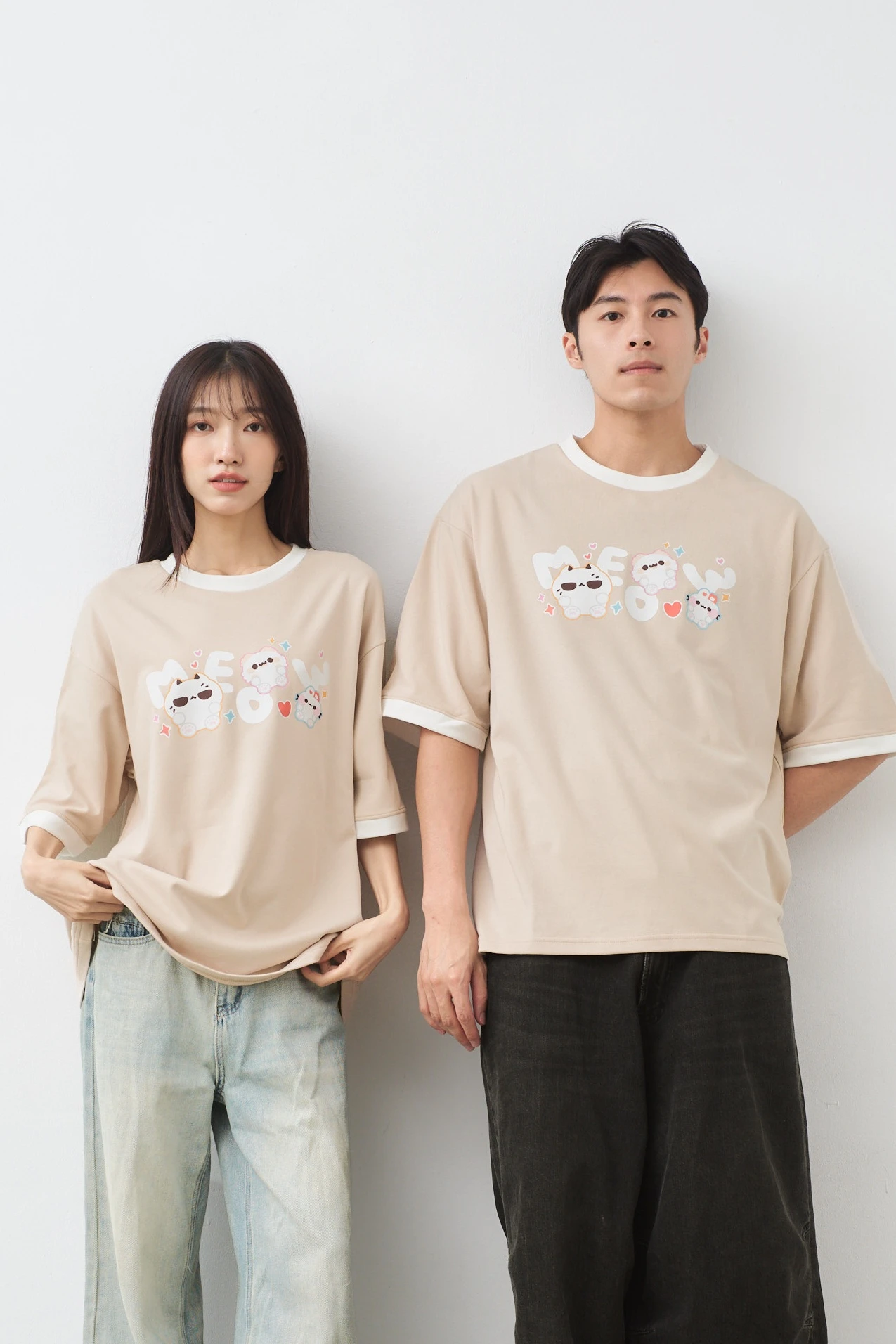 MEOW兔 跳色空氣TEE
