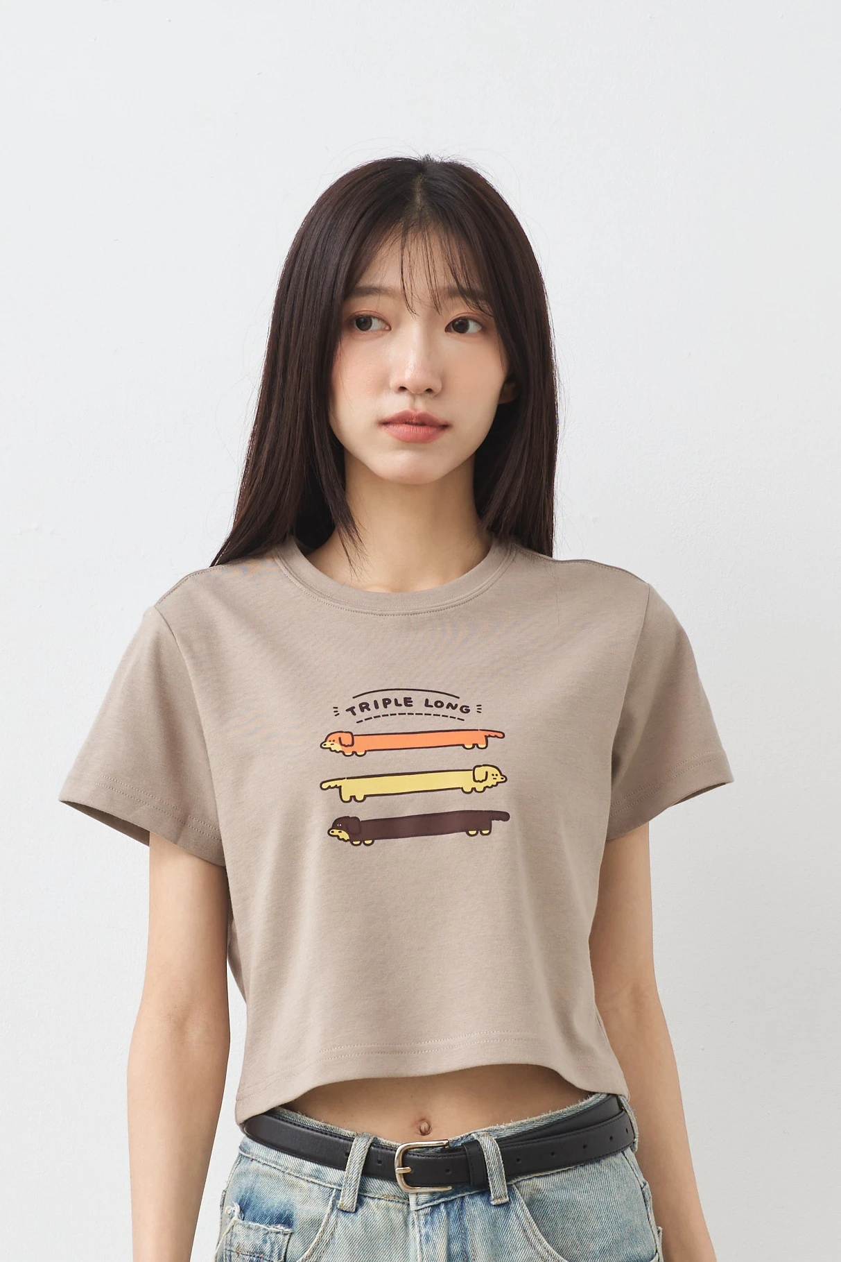 TRIPLE LONG 女短版雲朵TEE