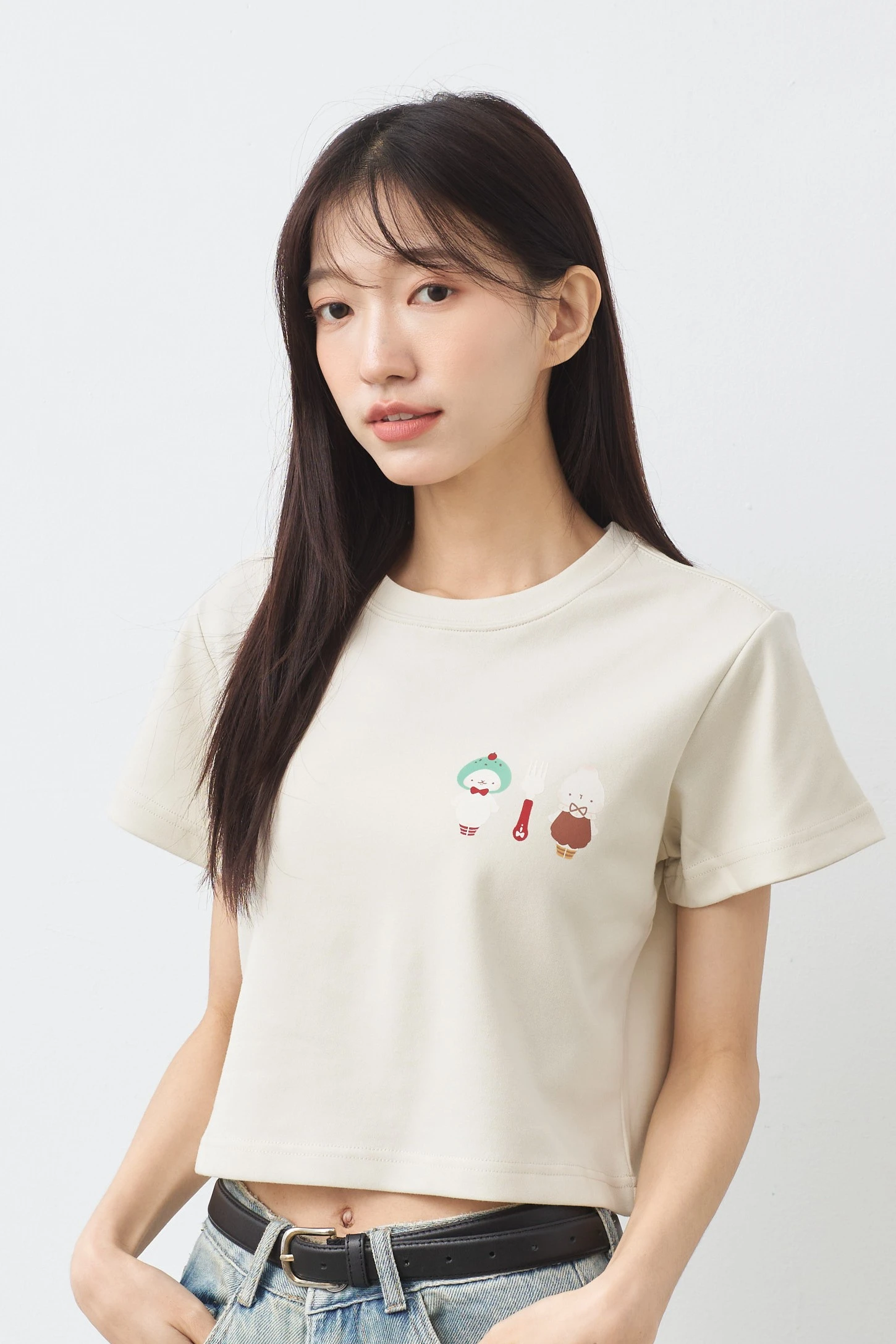 木耳鬆餅店 女短版雲朵TEE
