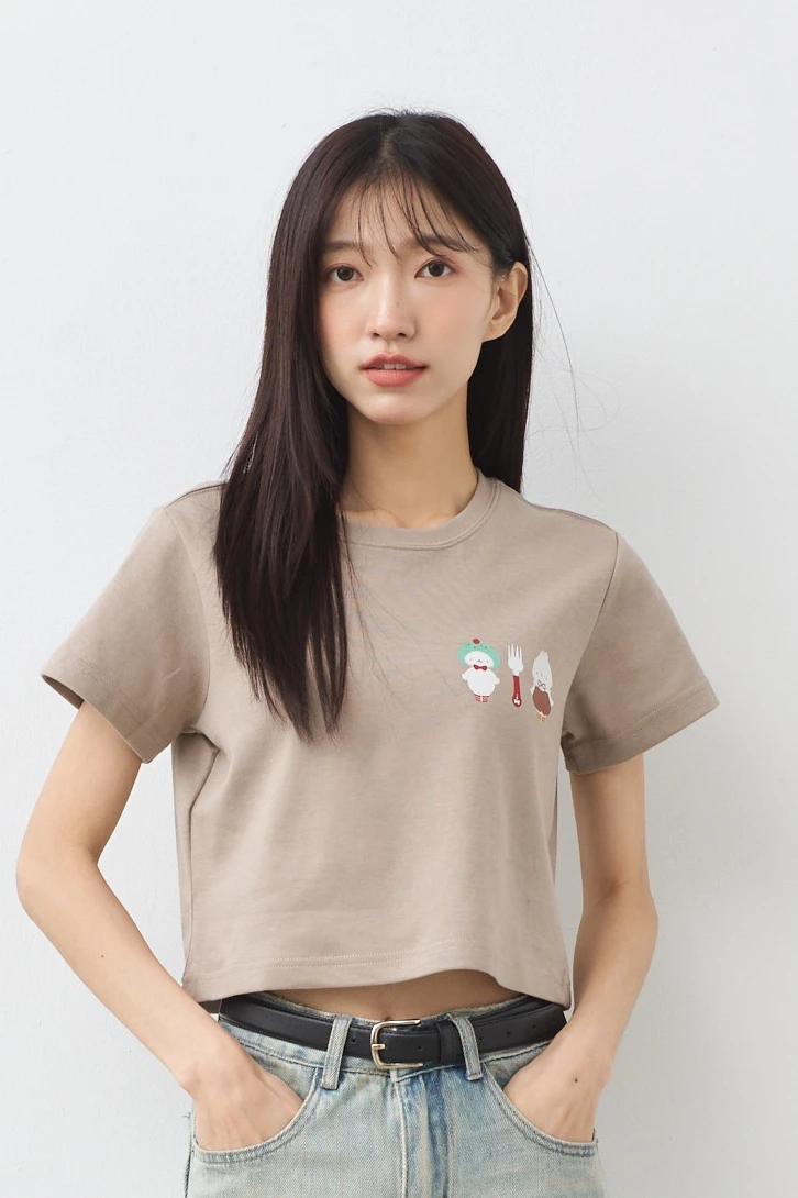 木耳鬆餅店 女短版雲朵TEE