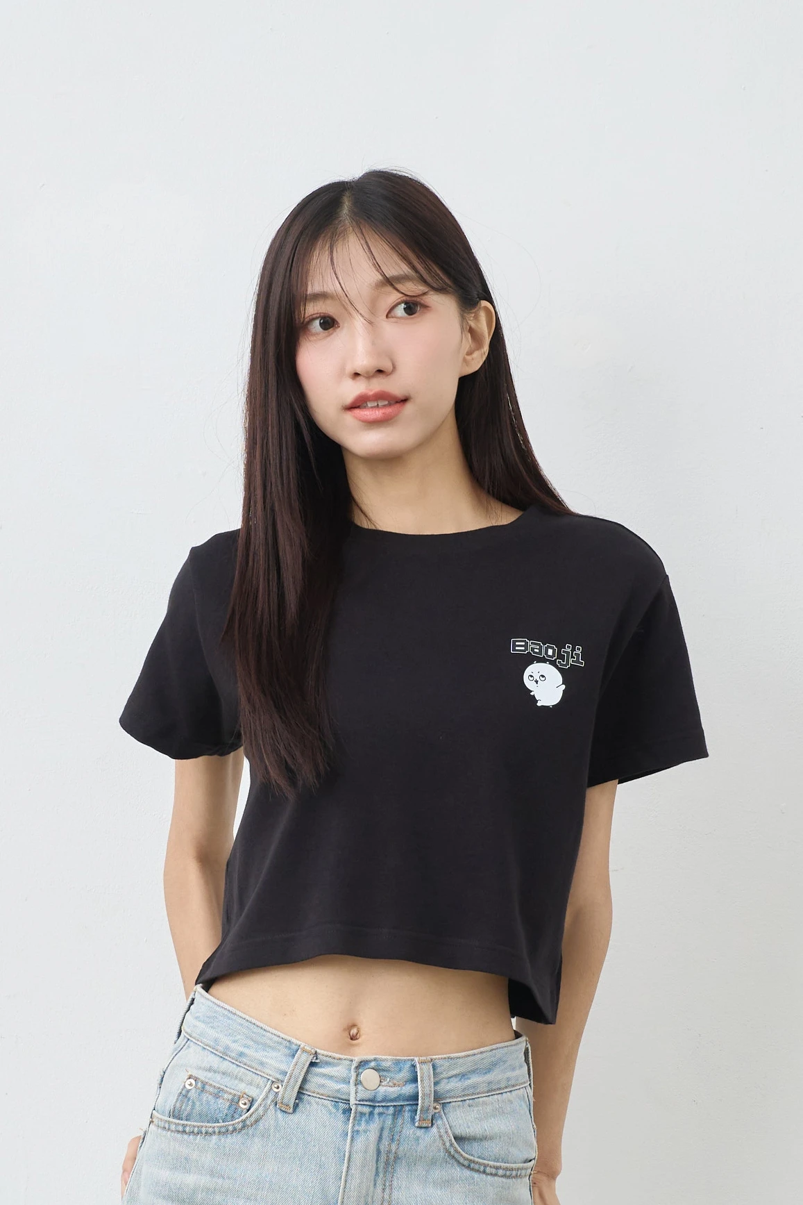 小包唧logo 女短版軟糖TEE