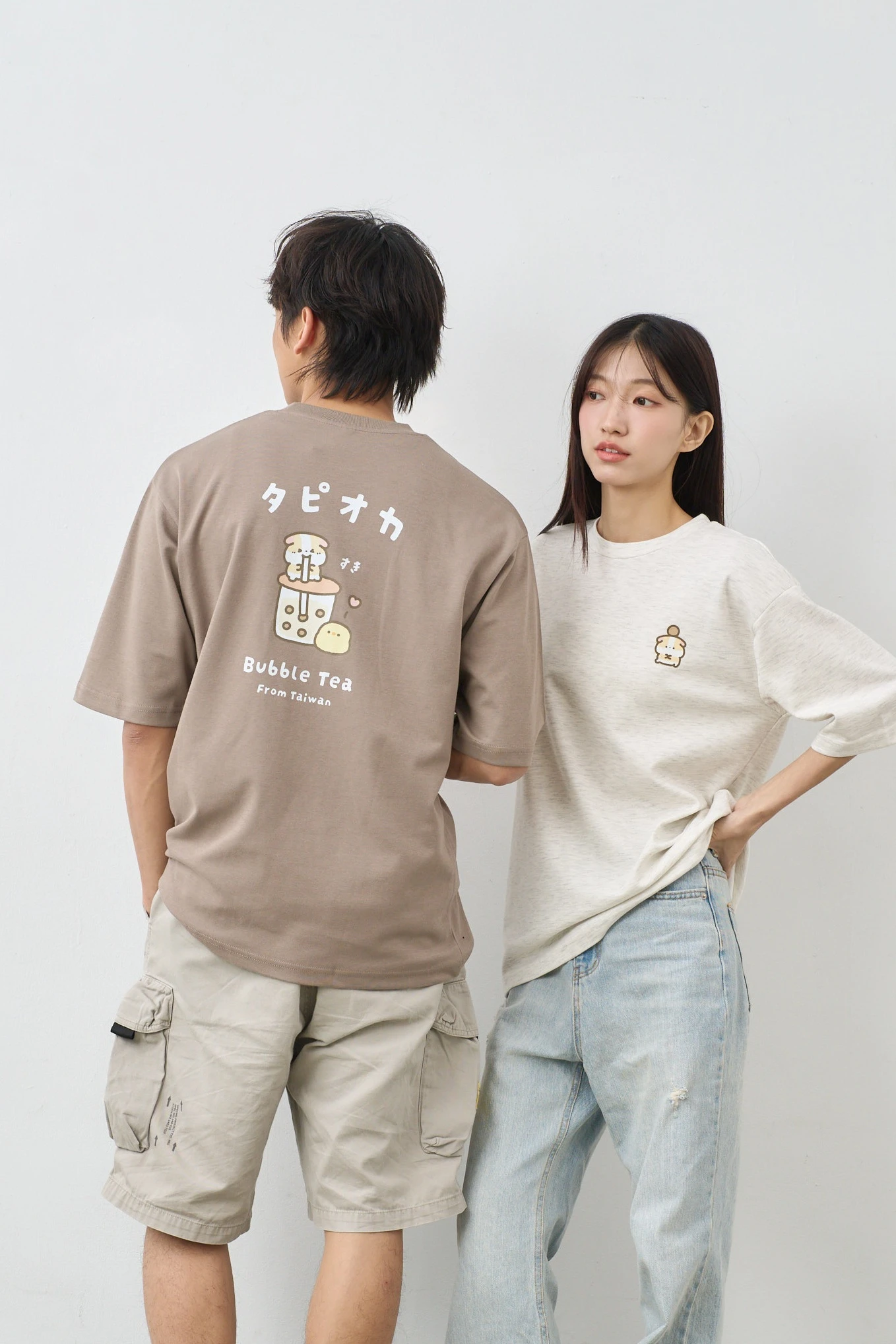 天竺鼠布丁喝珍奶  親膚雲朵TEE