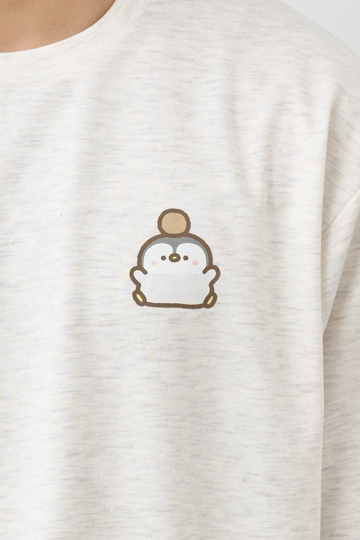 企鵝皮蛋喝珍奶  親膚雲朵TEE