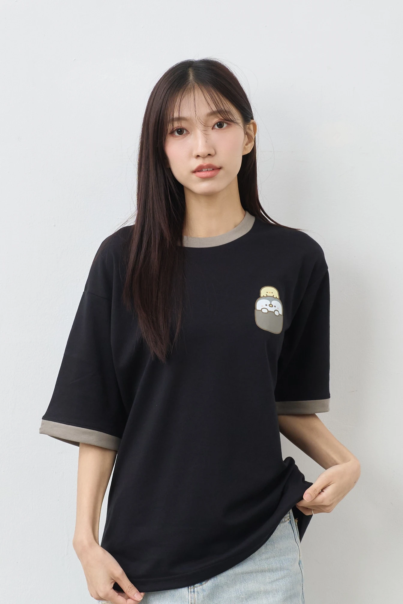 口袋皮蛋 跳色空氣TEE