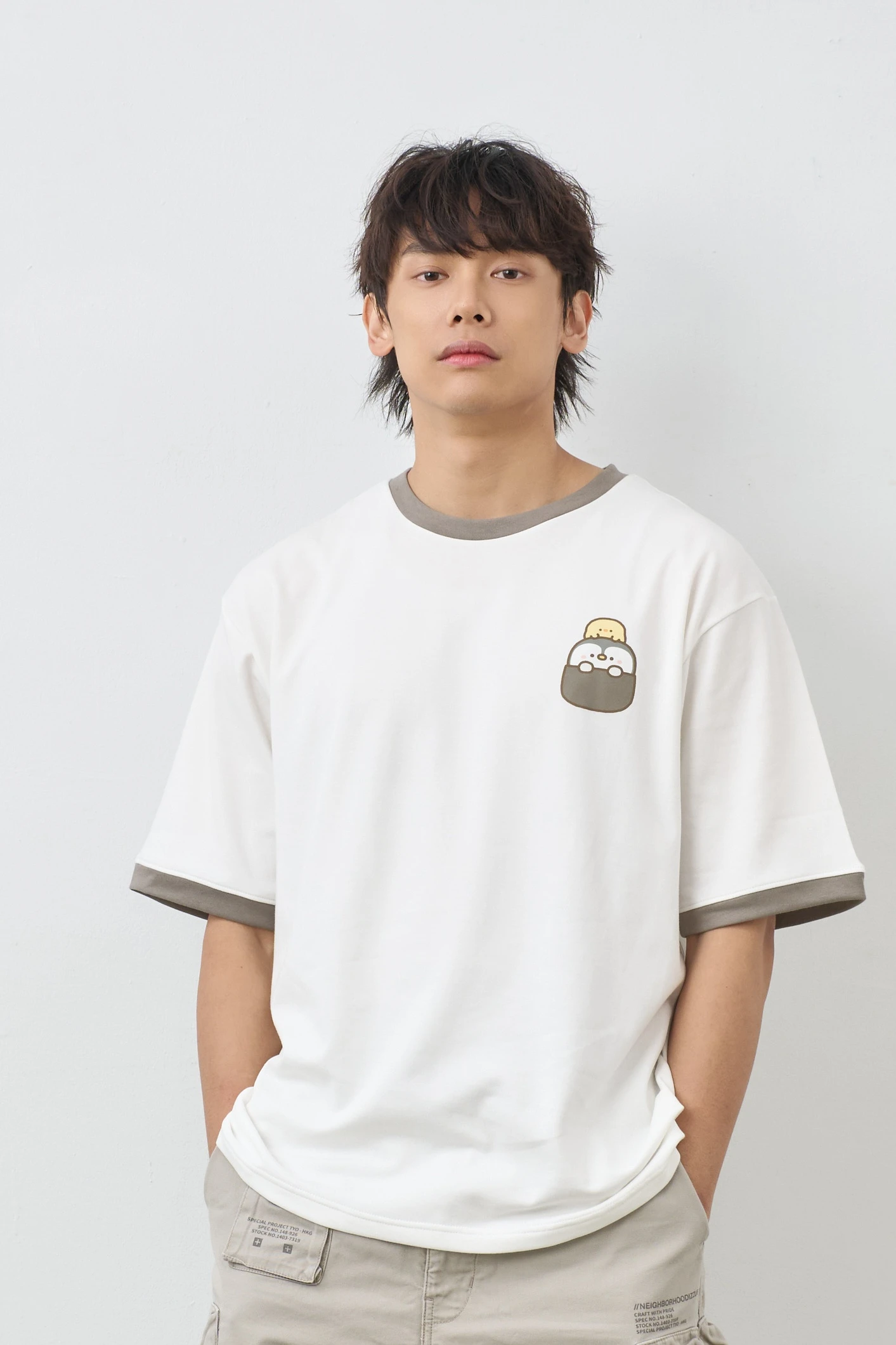 口袋皮蛋 跳色空氣TEE