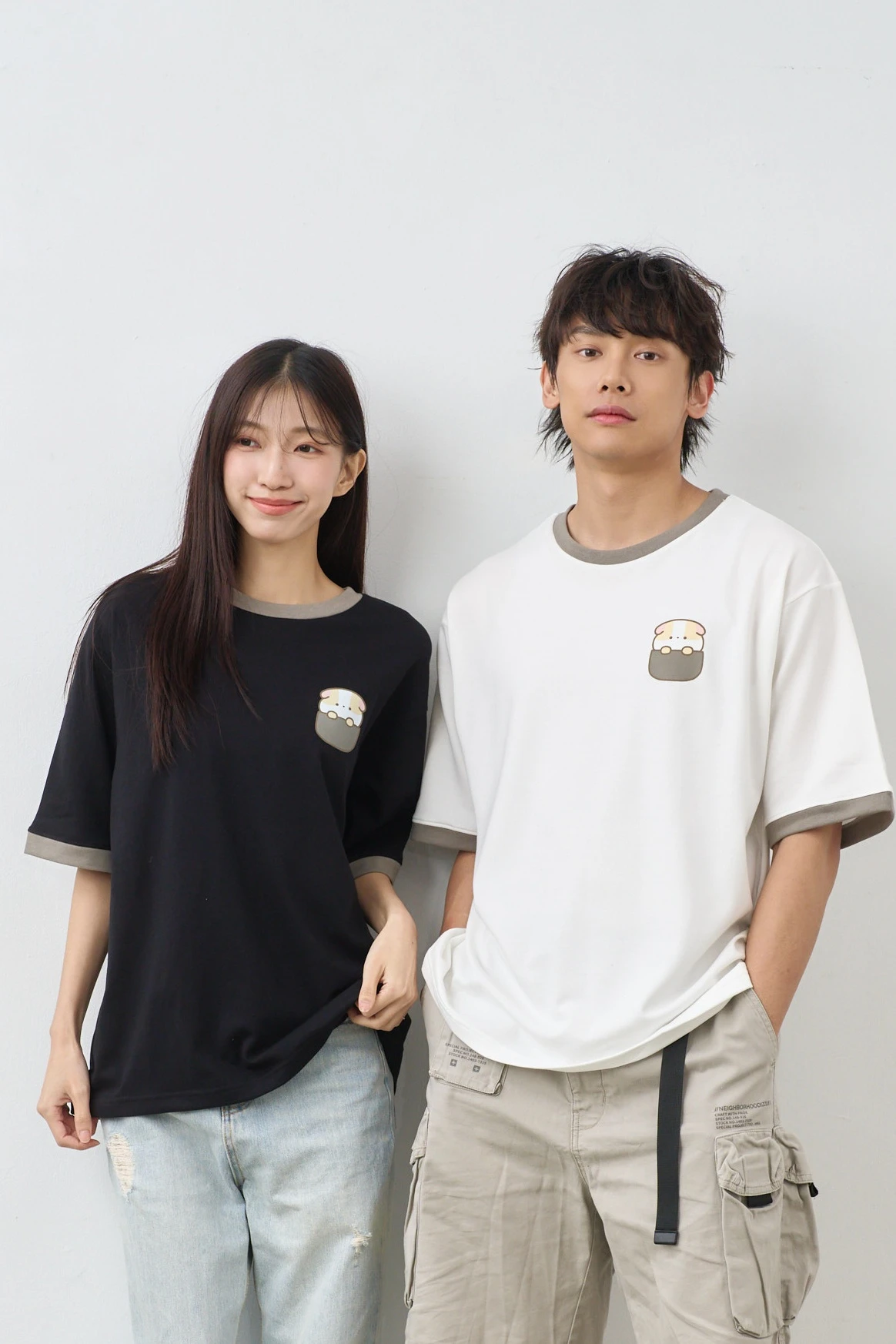 口袋布丁 跳色空氣TEE