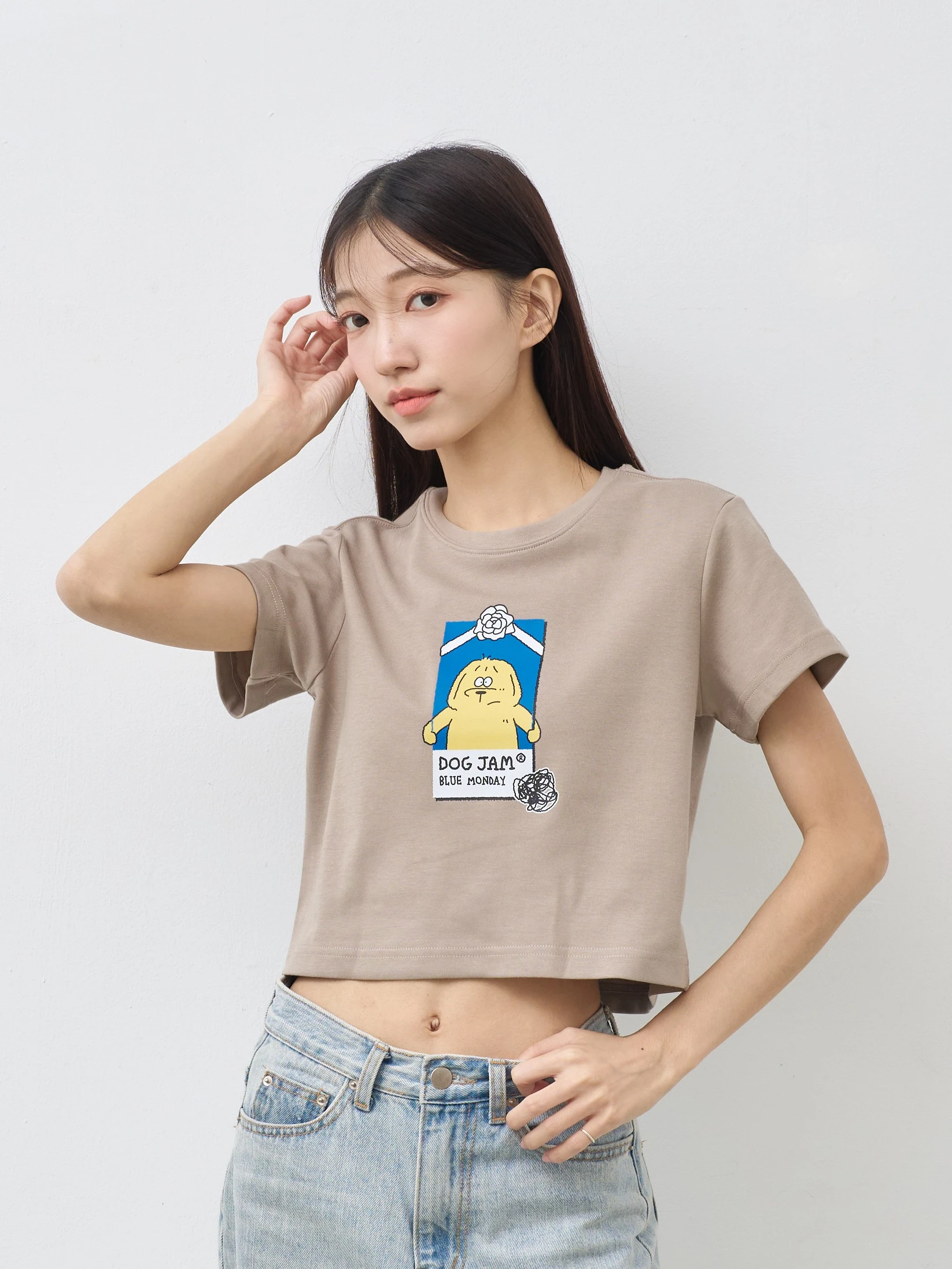 PANTONE BLUE MONDAY 女短版雲朵TEE