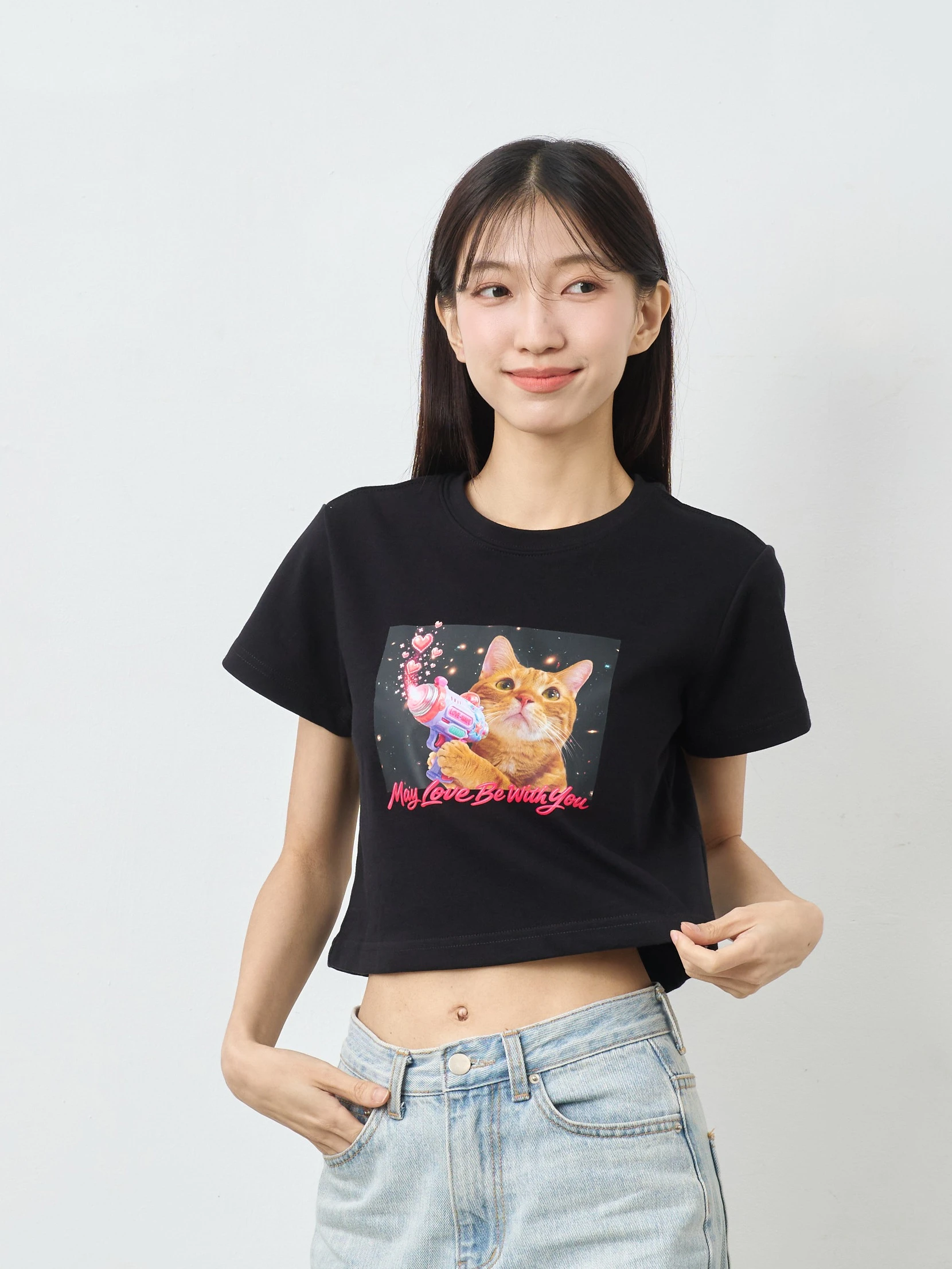 拉姆｜貓力同在 女短版雲朵TEE